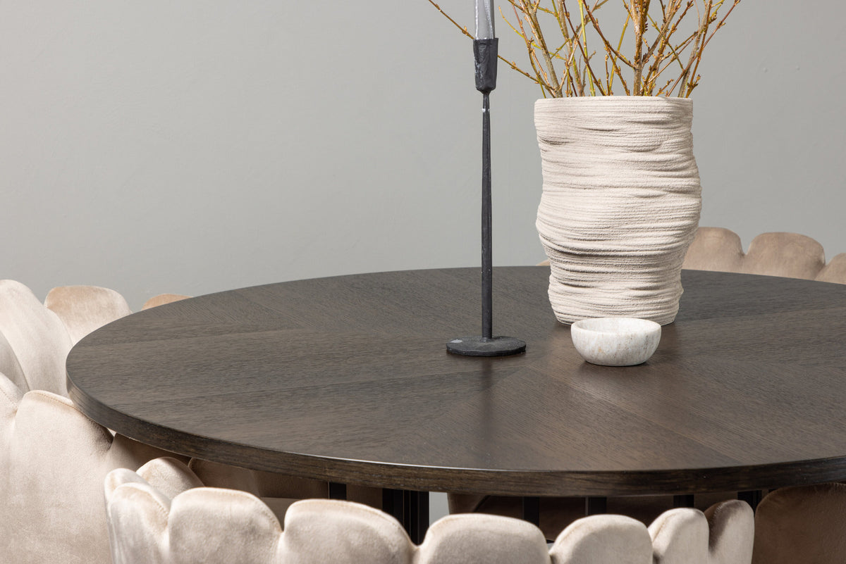 Esszimmerset Copenhagen + Limhamn ⌀115cm/4St. in Mocca / Beige präsentiert im Onlineshop von KAQTU Design AG. Esszimmerset ist von Venture Home