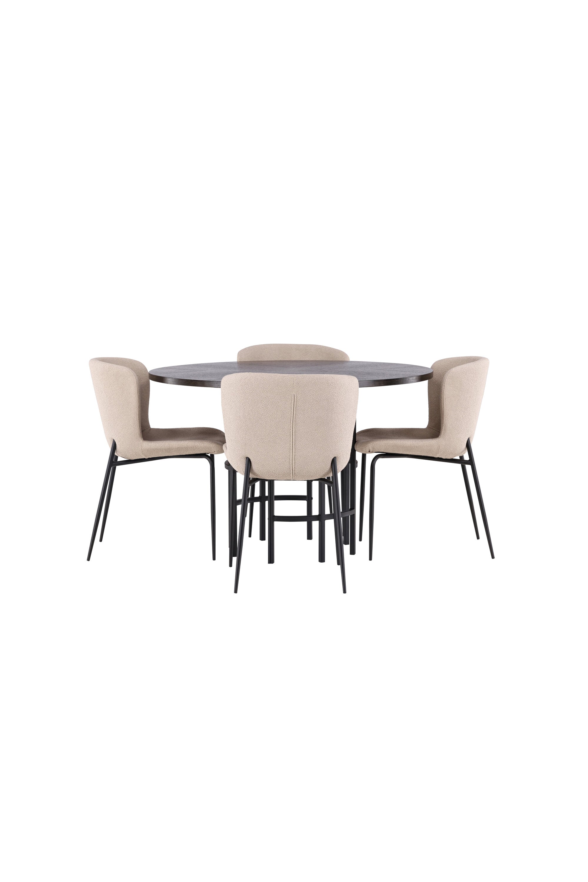Esszimmerset Copenhagen + Modesto ⌀115cm/4St. in Mocca / Beige / Schwarz präsentiert im Onlineshop von KAQTU Design AG. Esszimmerset ist von Venture Home
