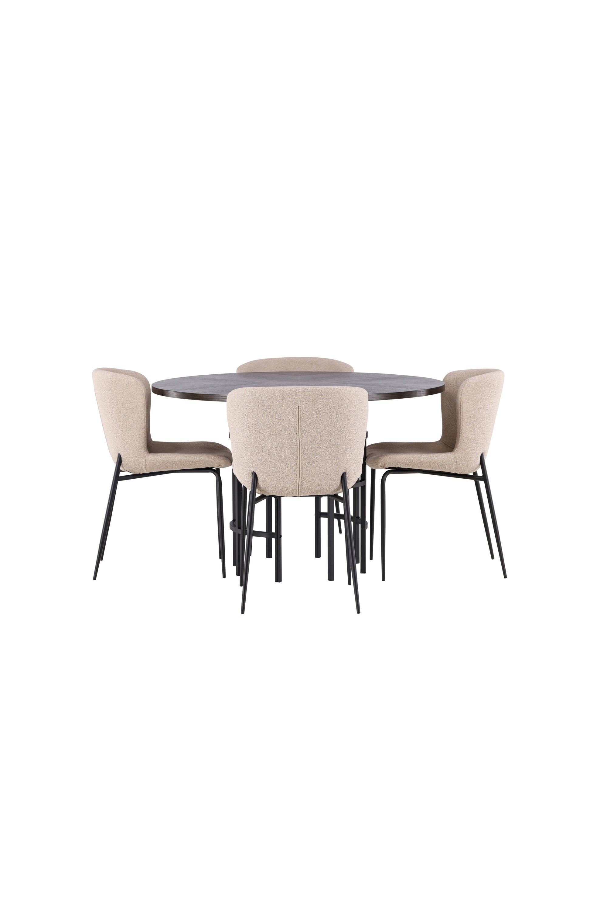 Esszimmerset Copenhagen + Modesto ⌀115cm/4St. in Mocca / Beige / Schwarz präsentiert im Onlineshop von KAQTU Design AG. Esszimmerset ist von Venture Home