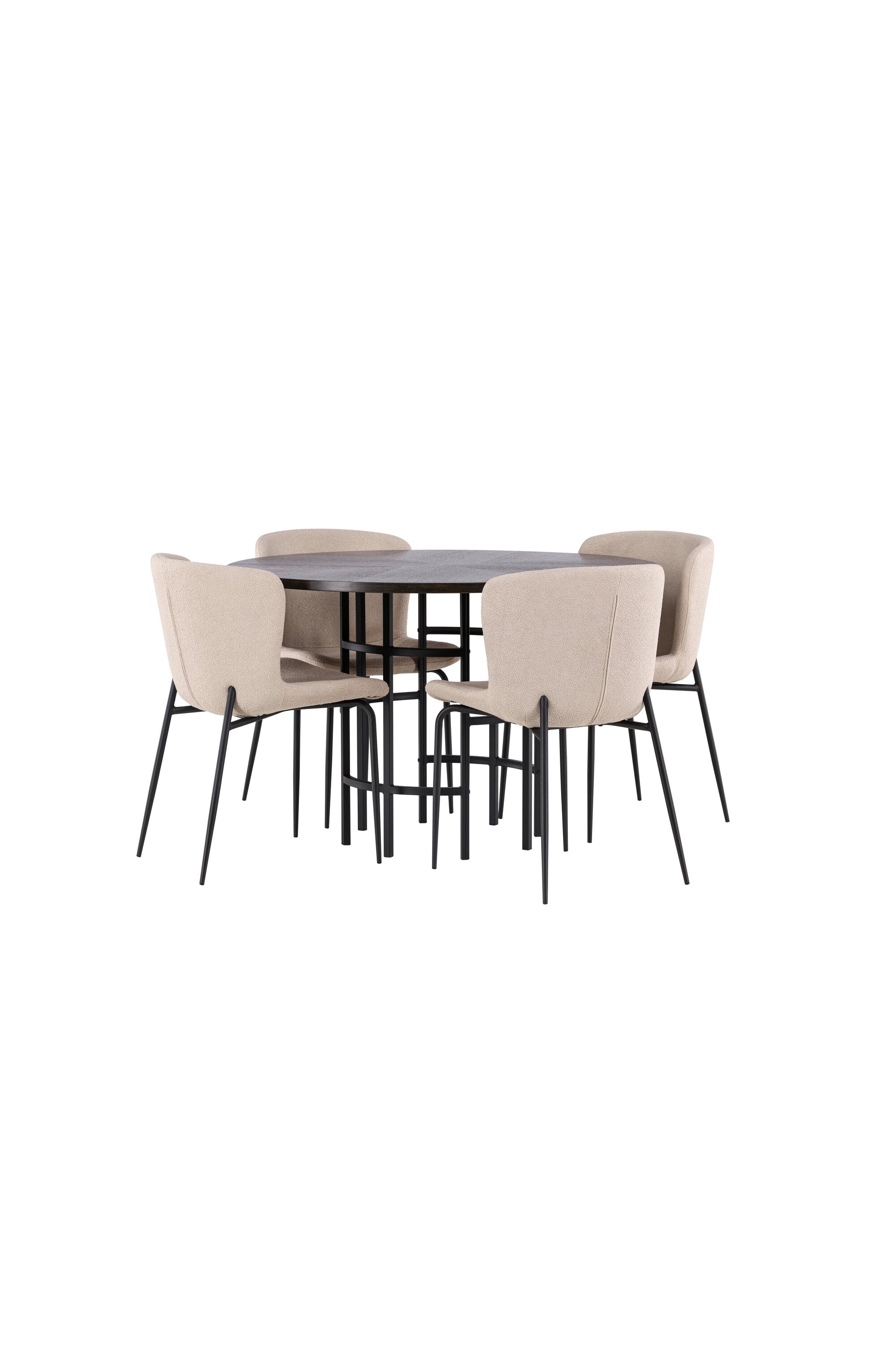 Esszimmerset Copenhagen + Modesto ⌀115cm/4St. in Mocca / Beige / Schwarz präsentiert im Onlineshop von KAQTU Design AG. Esszimmerset ist von Venture Home