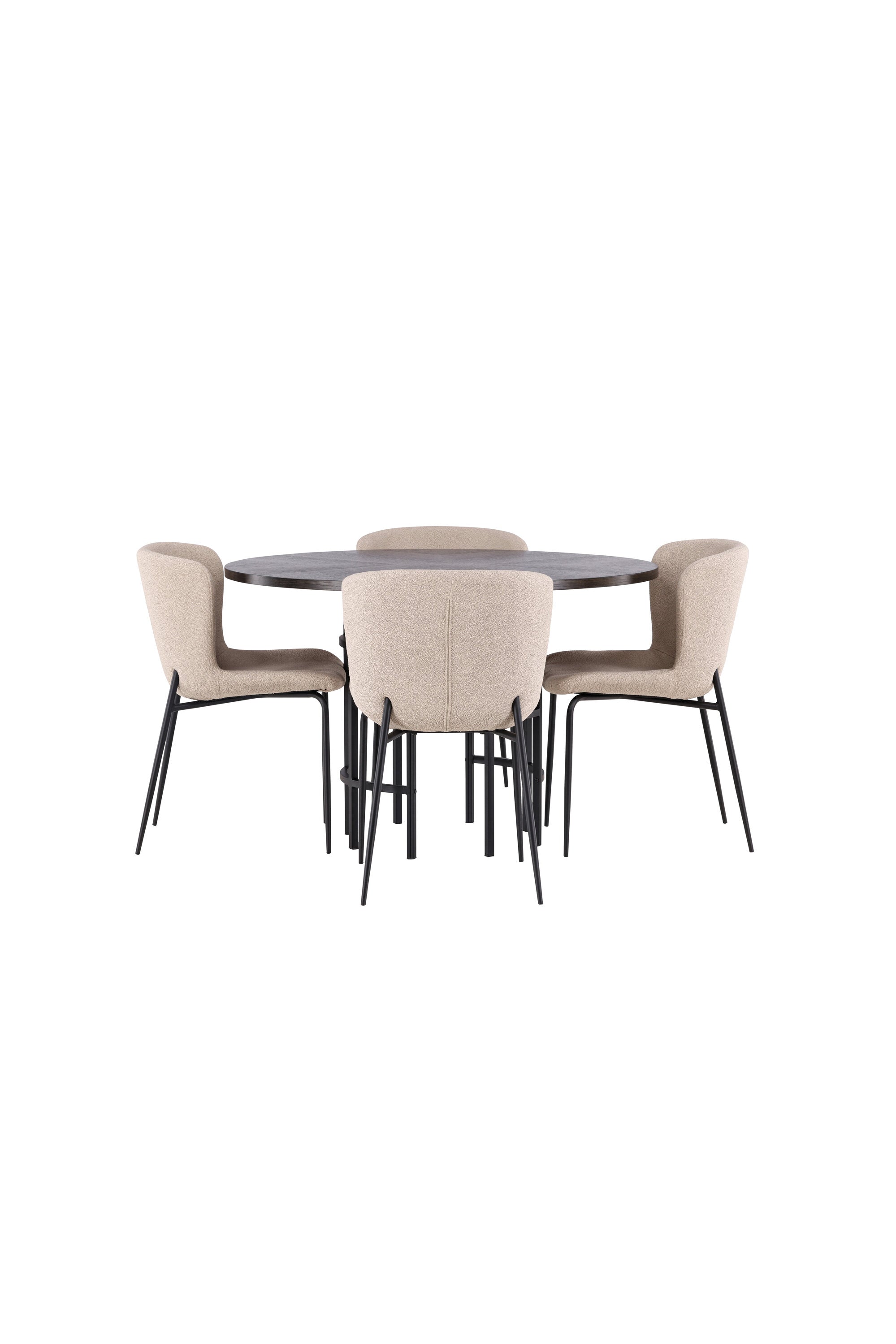 Esszimmerset Copenhagen + Modesto ⌀115cm/4St. in Mocca / Beige / Schwarz präsentiert im Onlineshop von KAQTU Design AG. Esszimmerset ist von Venture Home