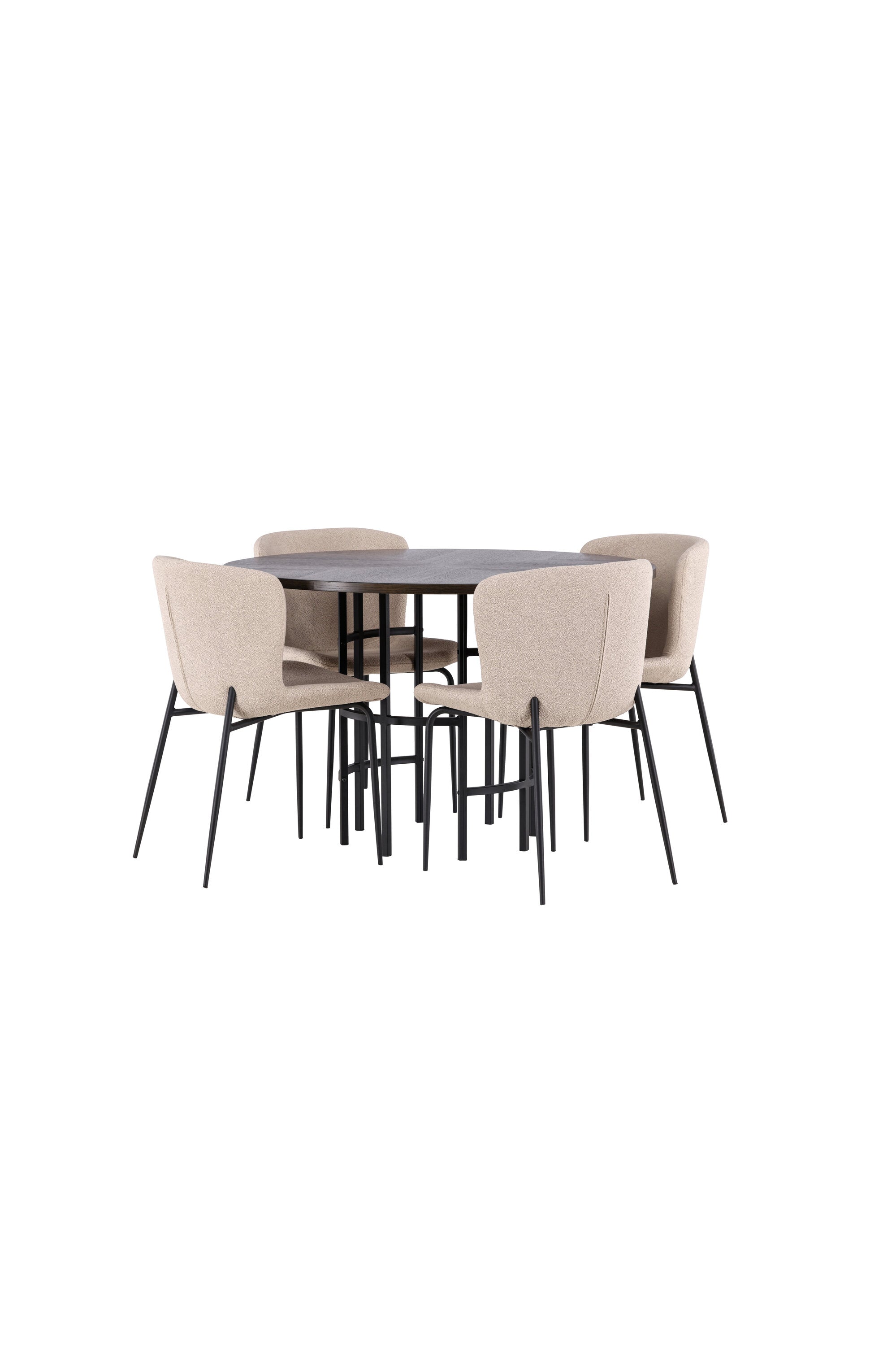 Esszimmerset Copenhagen + Modesto ⌀115cm/4St. in Mocca / Beige / Schwarz präsentiert im Onlineshop von KAQTU Design AG. Esszimmerset ist von Venture Home