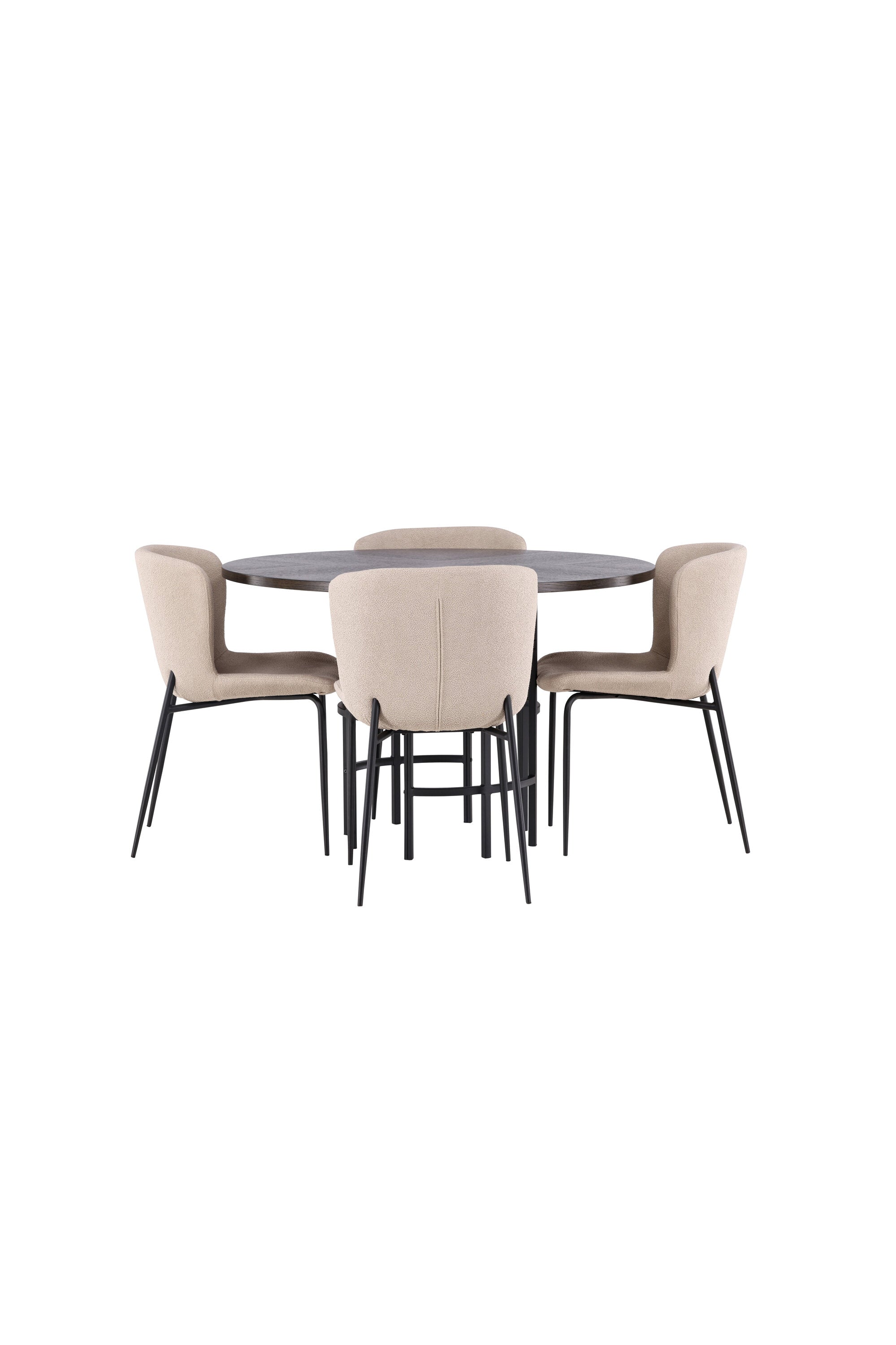 Esszimmerset Copenhagen + Modesto ⌀115cm/4St. in Mocca / Beige / Schwarz präsentiert im Onlineshop von KAQTU Design AG. Esszimmerset ist von Venture Home