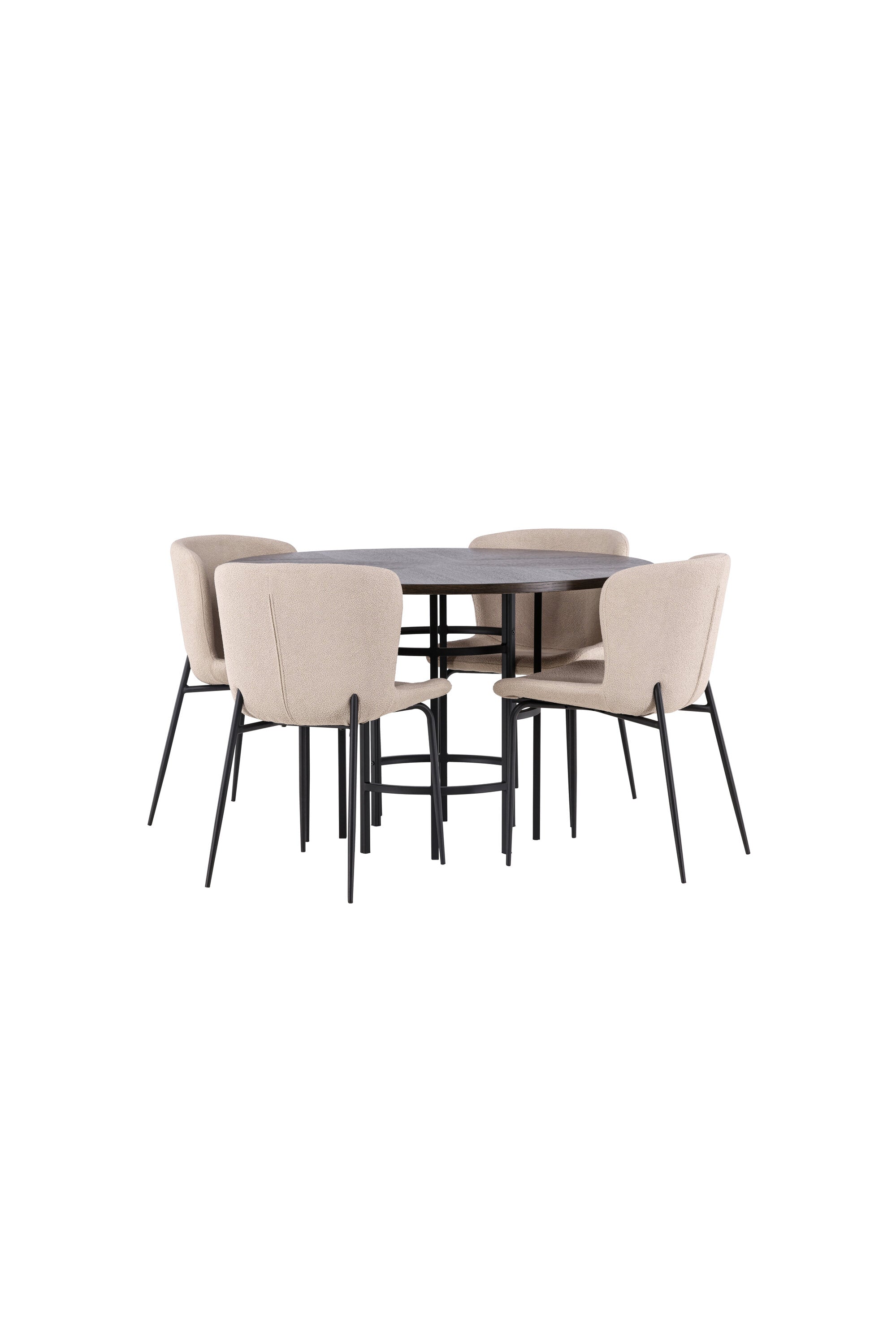 Esszimmerset Copenhagen + Modesto ⌀115cm/4St. in Mocca / Beige / Schwarz präsentiert im Onlineshop von KAQTU Design AG. Esszimmerset ist von Venture Home