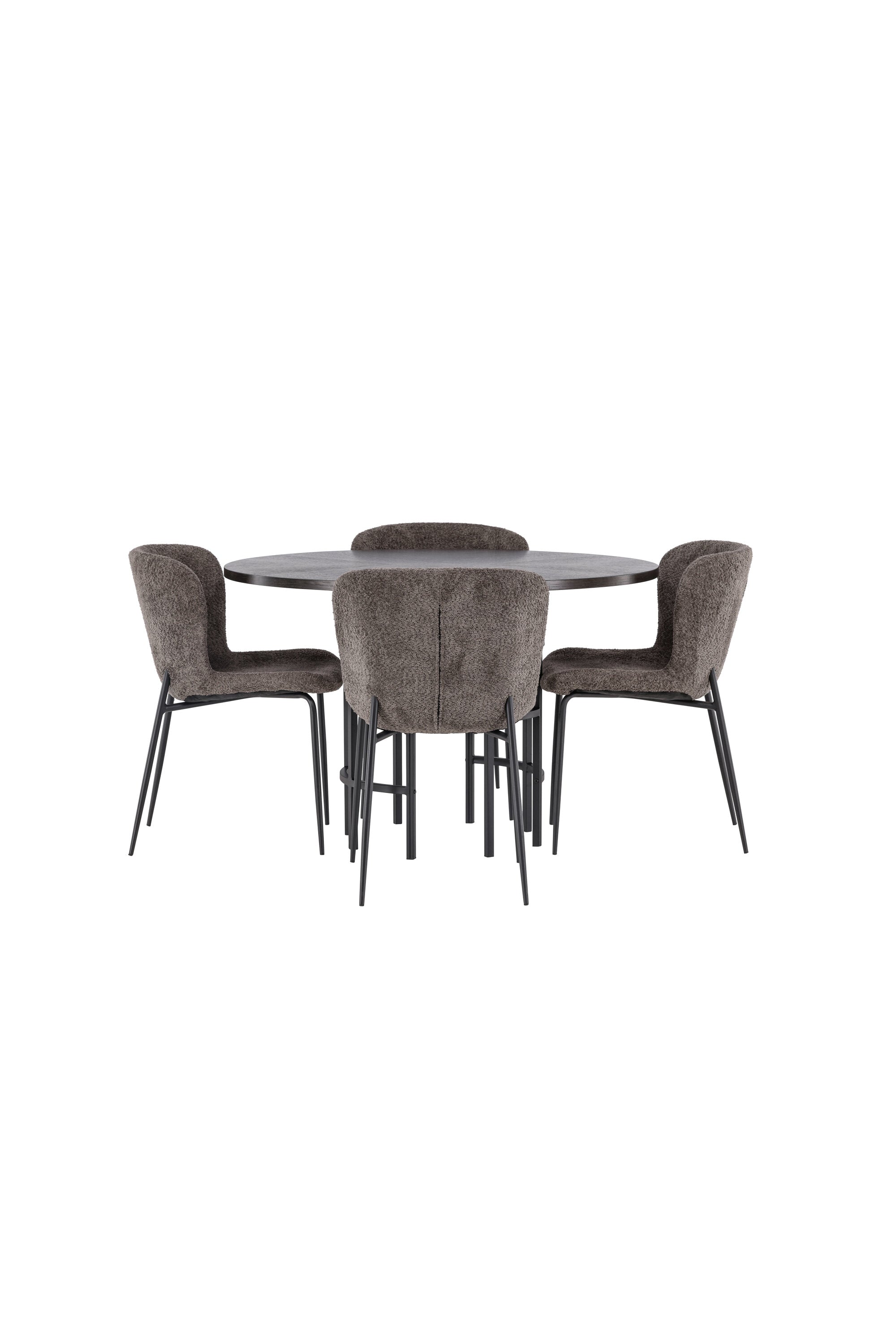 Esszimmerset Copenhagen + Modesto ⌀115cm/4St. in Mocca / Dunkelbraun / Schwarz präsentiert im Onlineshop von KAQTU Design AG. Esszimmerset ist von Venture Home