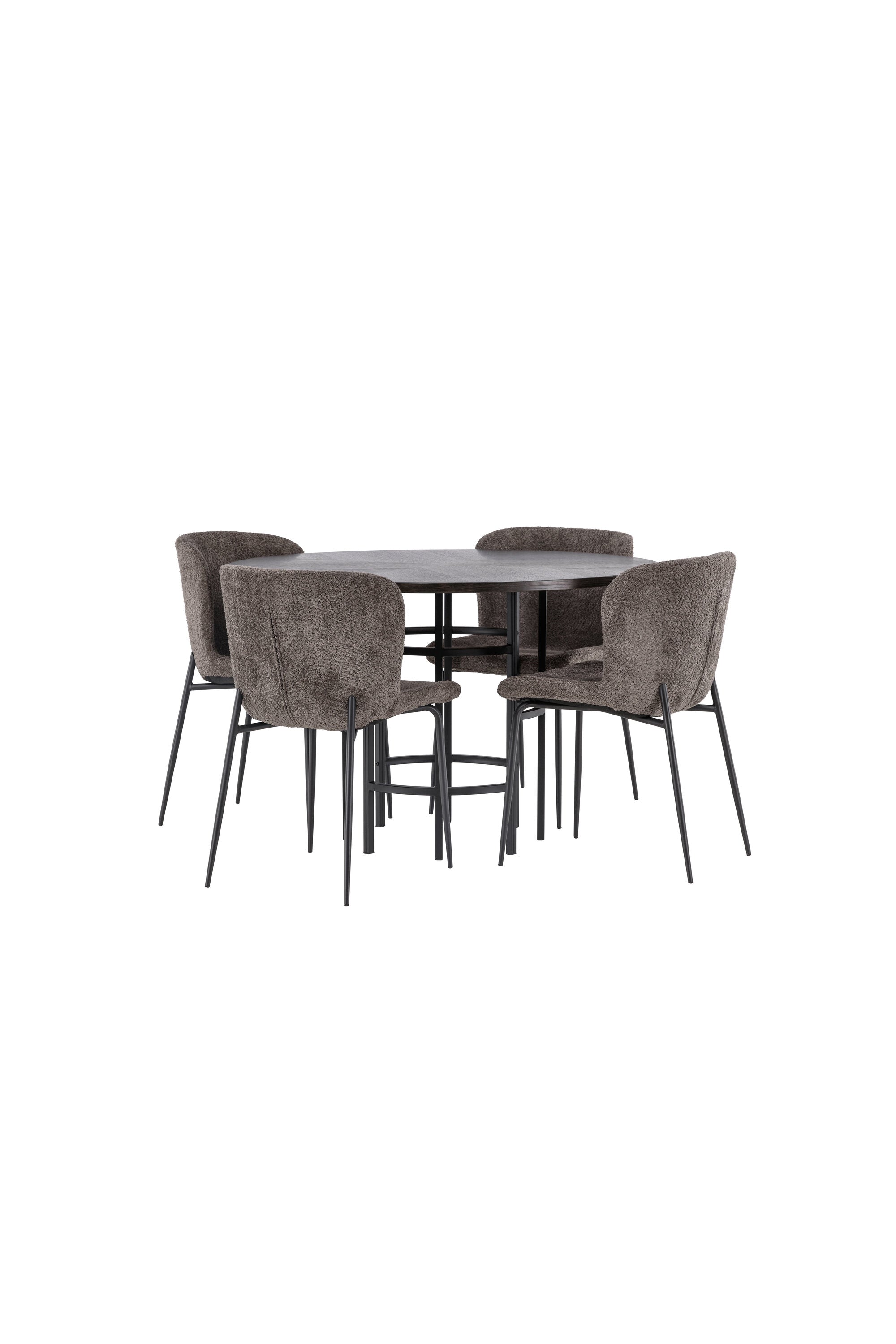 Esszimmerset Copenhagen + Modesto ⌀115cm/4St. in Mocca / Dunkelbraun / Schwarz präsentiert im Onlineshop von KAQTU Design AG. Esszimmerset ist von Venture Home