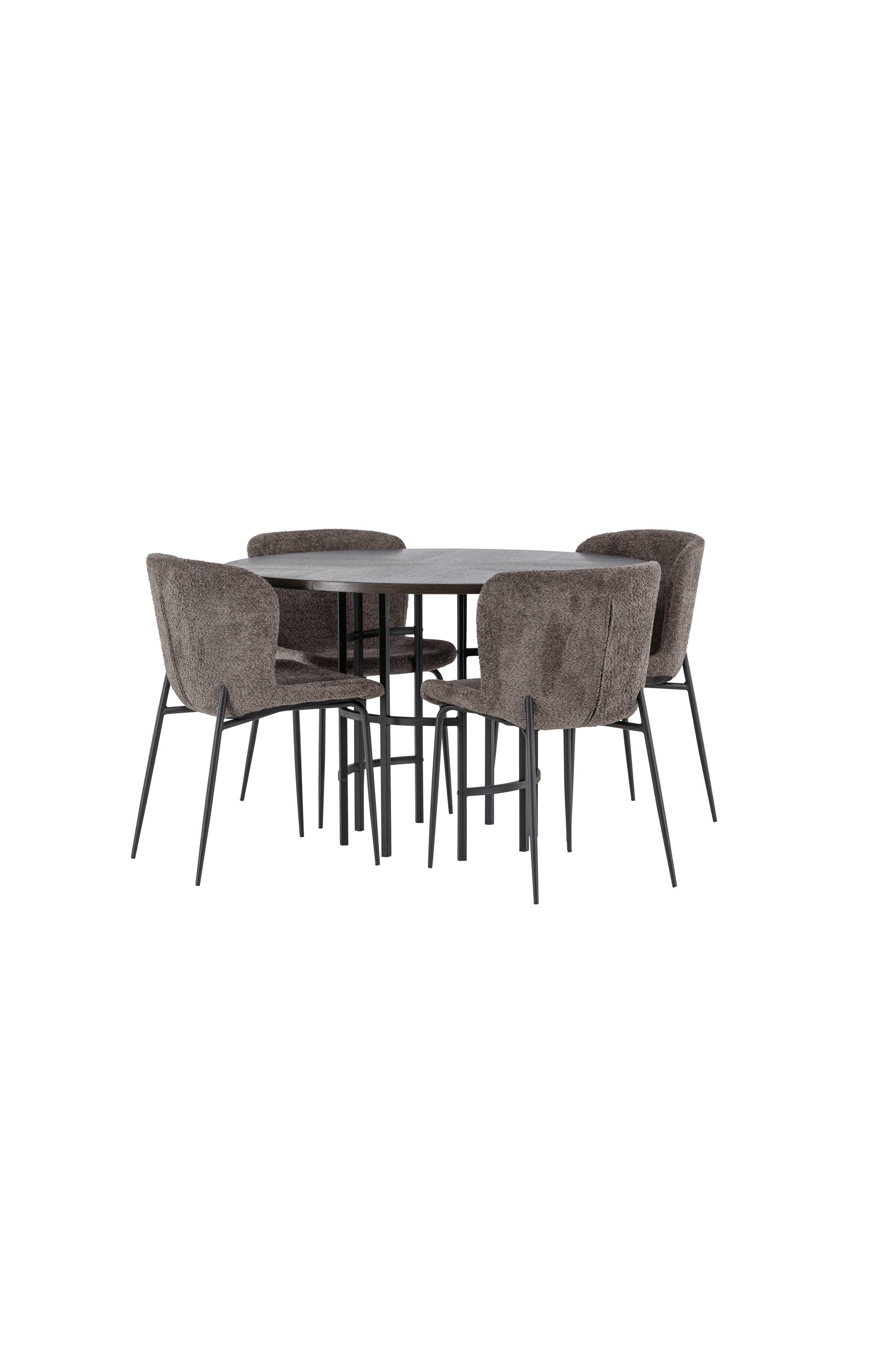 Esszimmerset Copenhagen + Modesto ⌀115cm/4St. in Mocca / Dunkelbraun / Schwarz präsentiert im Onlineshop von KAQTU Design AG. Esszimmerset ist von Venture Home