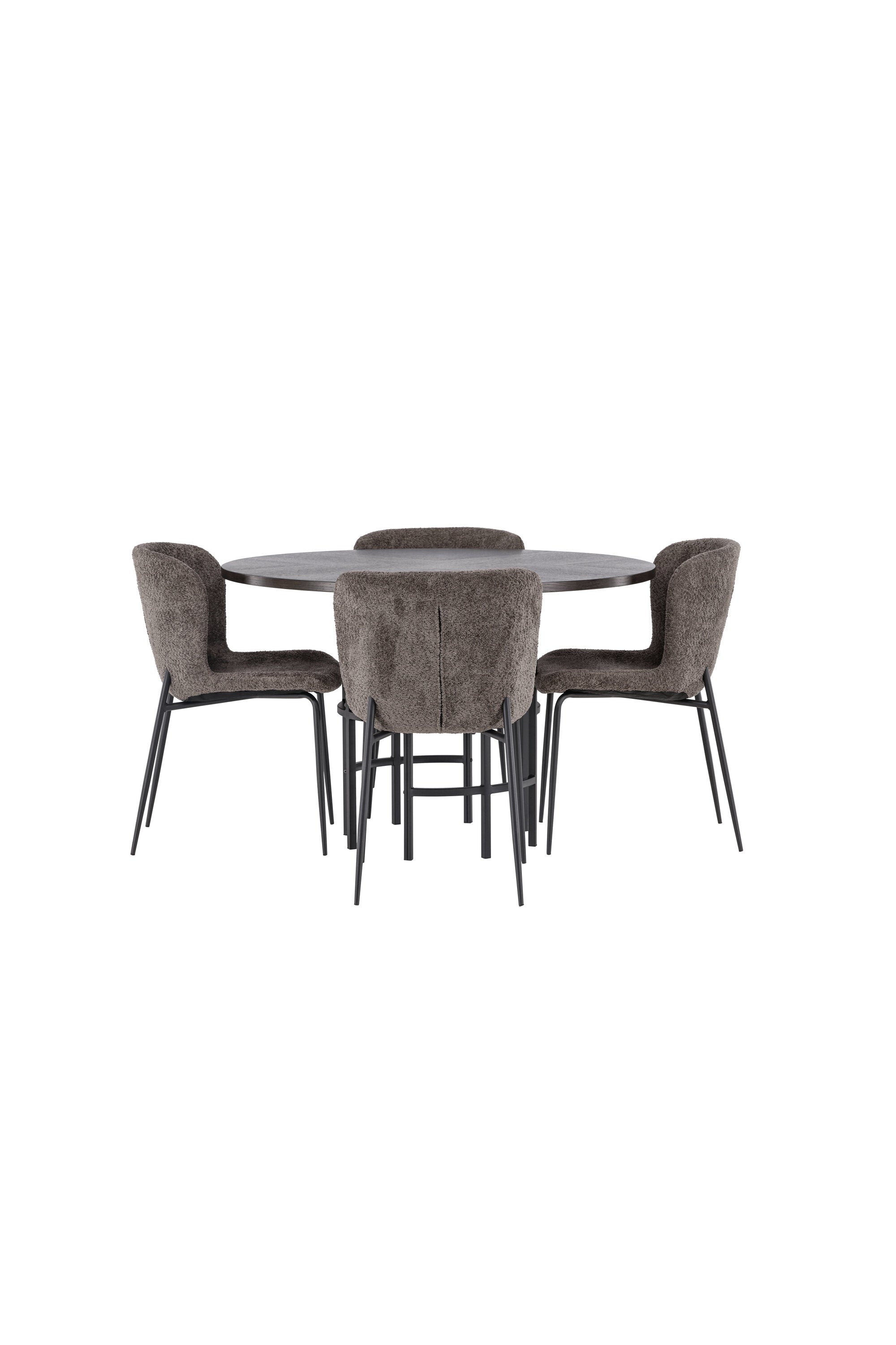 Esszimmerset Copenhagen + Modesto ⌀115cm/4St. in Mocca / Dunkelbraun / Schwarz präsentiert im Onlineshop von KAQTU Design AG. Esszimmerset ist von Venture Home
