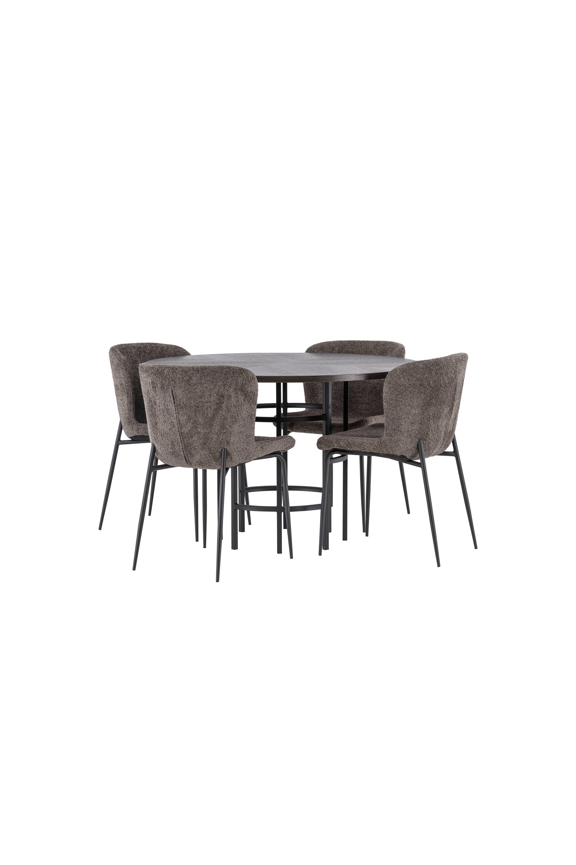 Esszimmerset Copenhagen + Modesto ⌀115cm/4St. in Mocca / Dunkelbraun / Schwarz präsentiert im Onlineshop von KAQTU Design AG. Esszimmerset ist von Venture Home