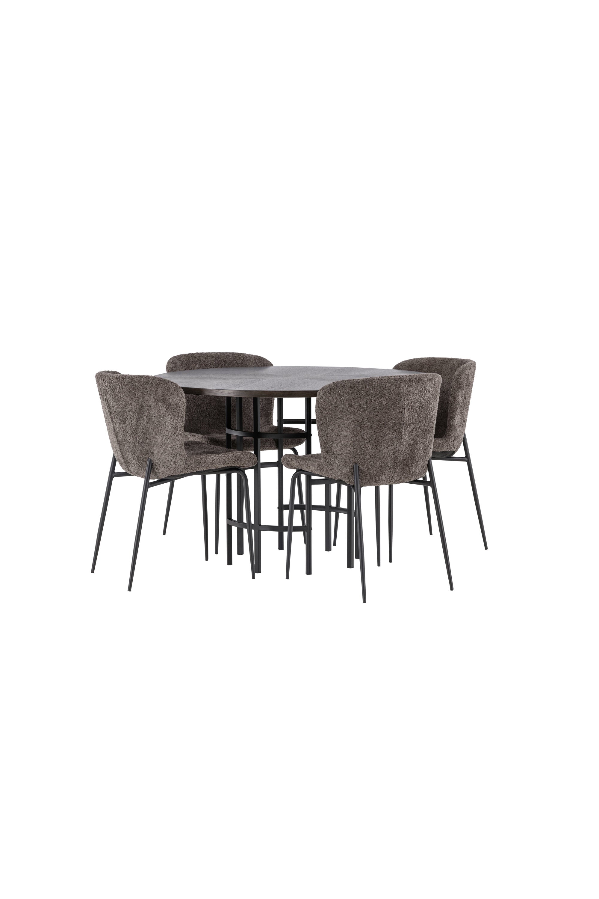 Esszimmerset Copenhagen + Modesto ⌀115cm/4St. in Mocca / Dunkelbraun / Schwarz präsentiert im Onlineshop von KAQTU Design AG. Esszimmerset ist von Venture Home