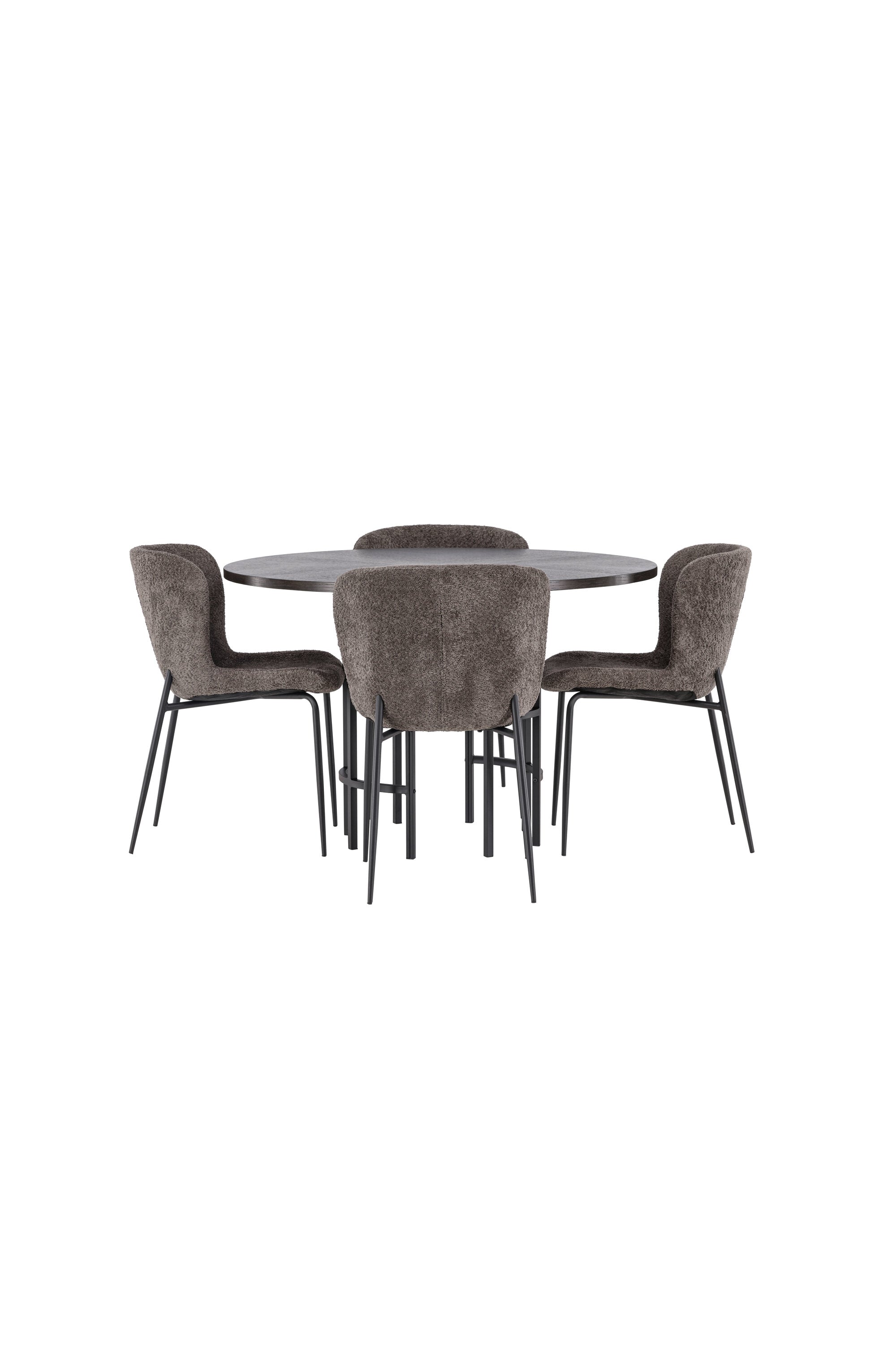 Esszimmerset Copenhagen + Modesto ⌀115cm/4St. in Mocca / Dunkelbraun / Schwarz präsentiert im Onlineshop von KAQTU Design AG. Esszimmerset ist von Venture Home