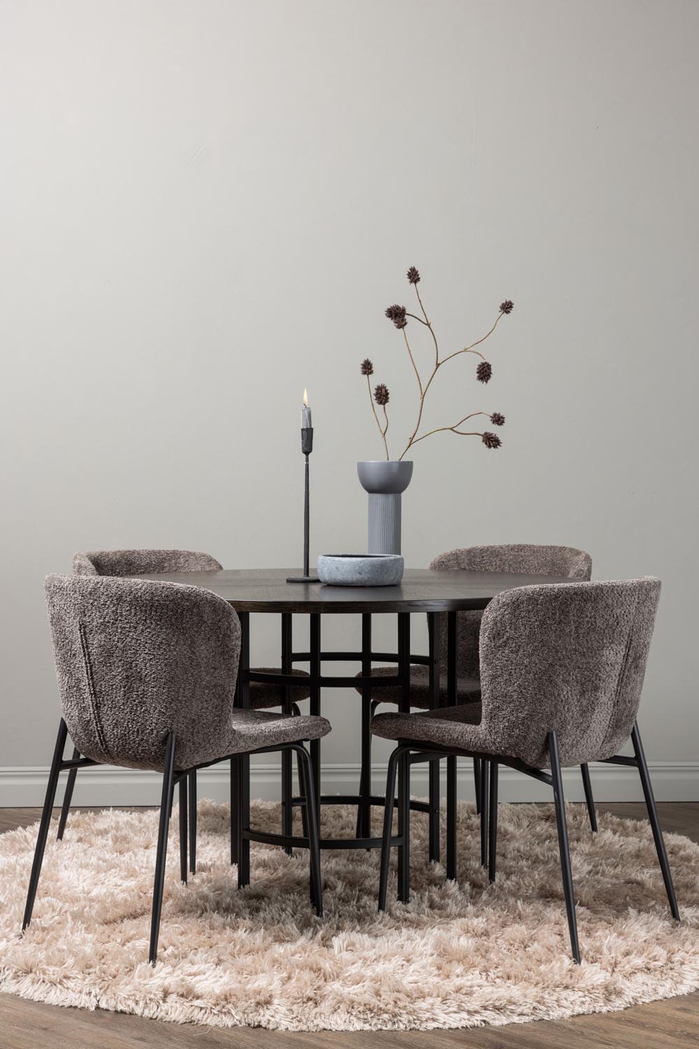 Esszimmerset Copenhagen + Modesto ⌀115cm/4St. in Mocca / Dunkelbraun / Schwarz präsentiert im Onlineshop von KAQTU Design AG. Esszimmerset ist von Venture Home