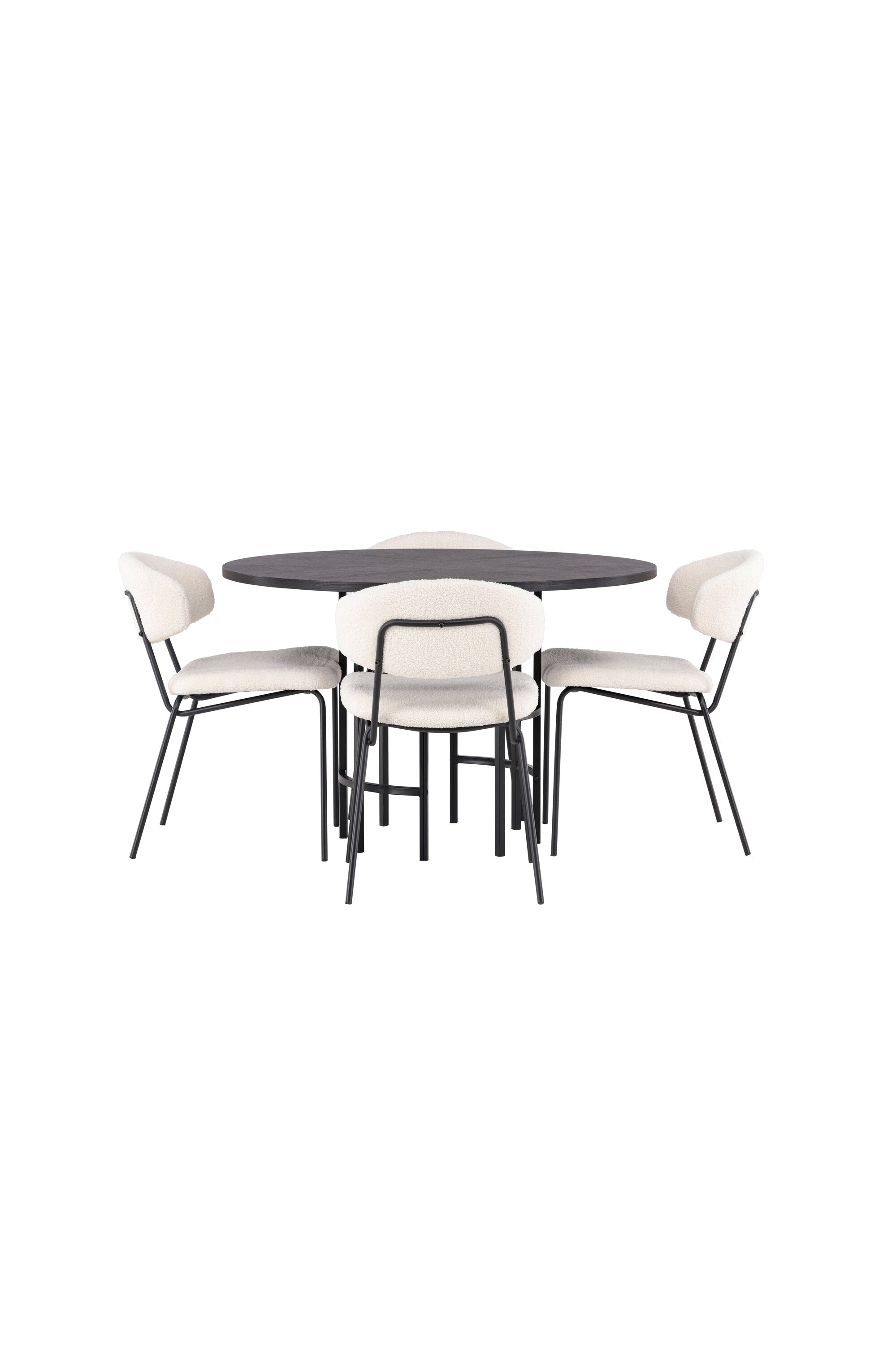 Esszimmerset Copenhagen + Chico ⌀115cm/4St. in Weiss / Schwarz präsentiert im Onlineshop von KAQTU Design AG. Esszimmerset ist von Venture Home