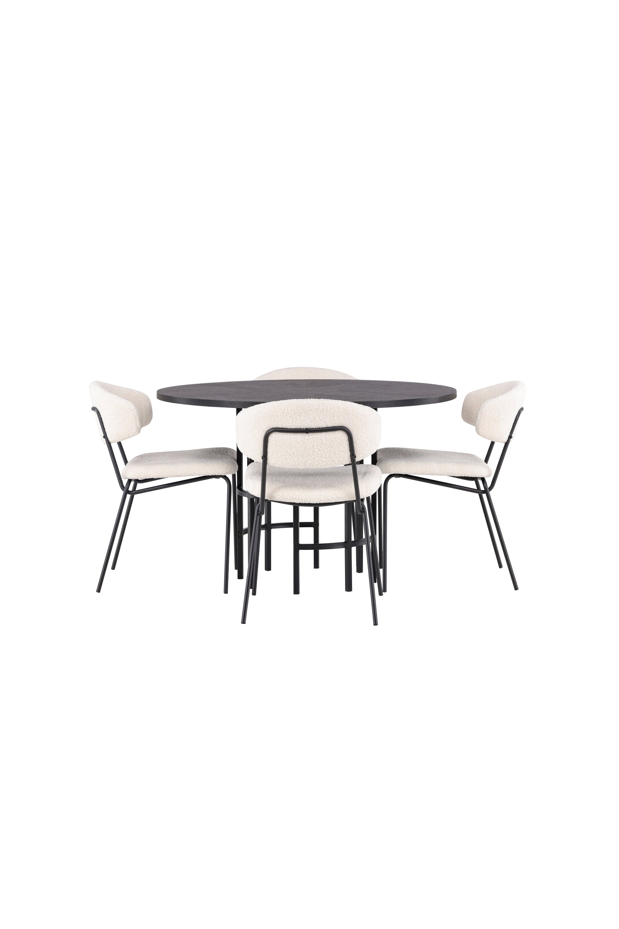 Esszimmerset Copenhagen + Chico ⌀115cm/4St. in Weiss / Schwarz präsentiert im Onlineshop von KAQTU Design AG. Esszimmerset ist von Venture Home