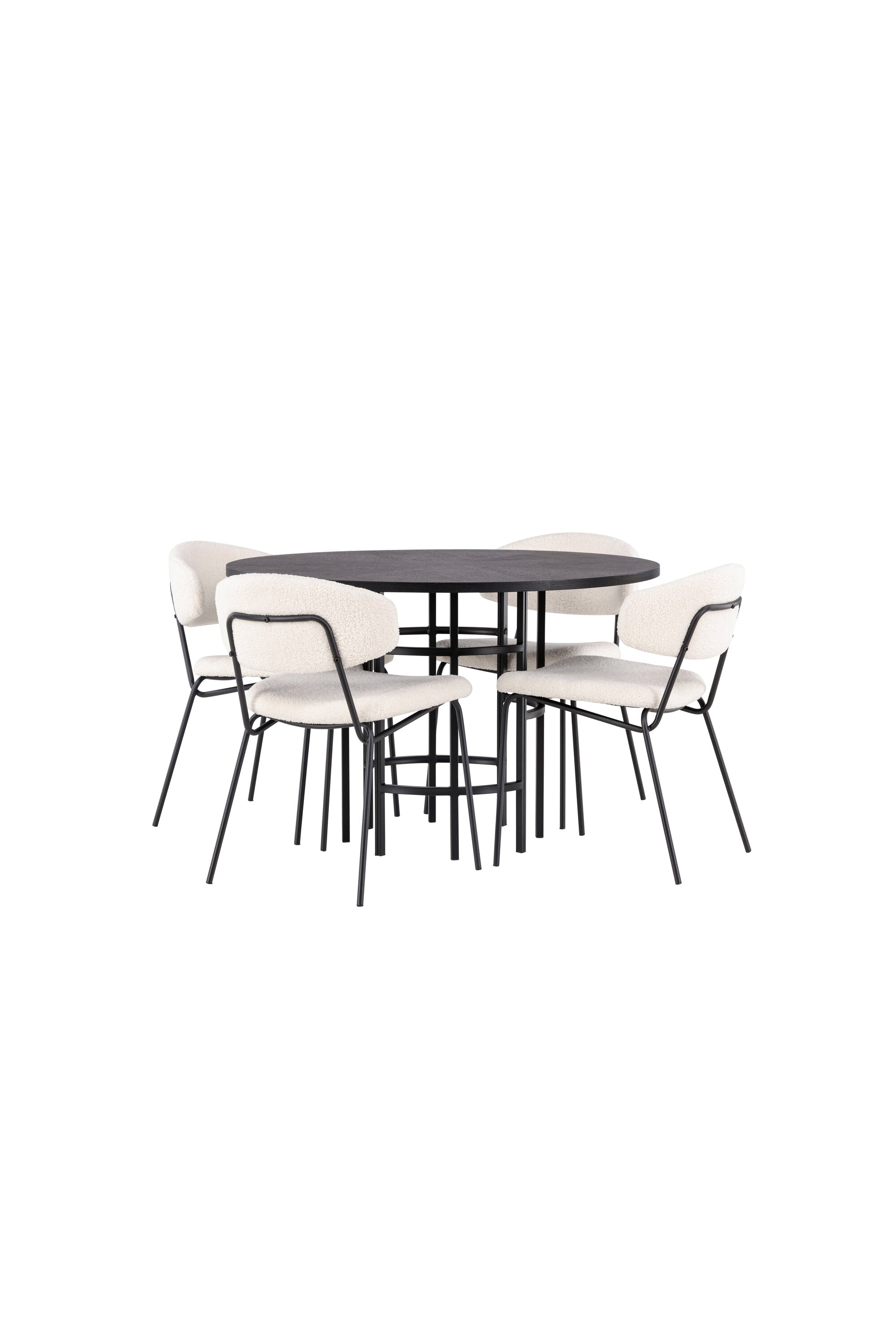 Esszimmerset Copenhagen + Chico ⌀115cm/4St. in Weiss / Schwarz präsentiert im Onlineshop von KAQTU Design AG. Esszimmerset ist von Venture Home
