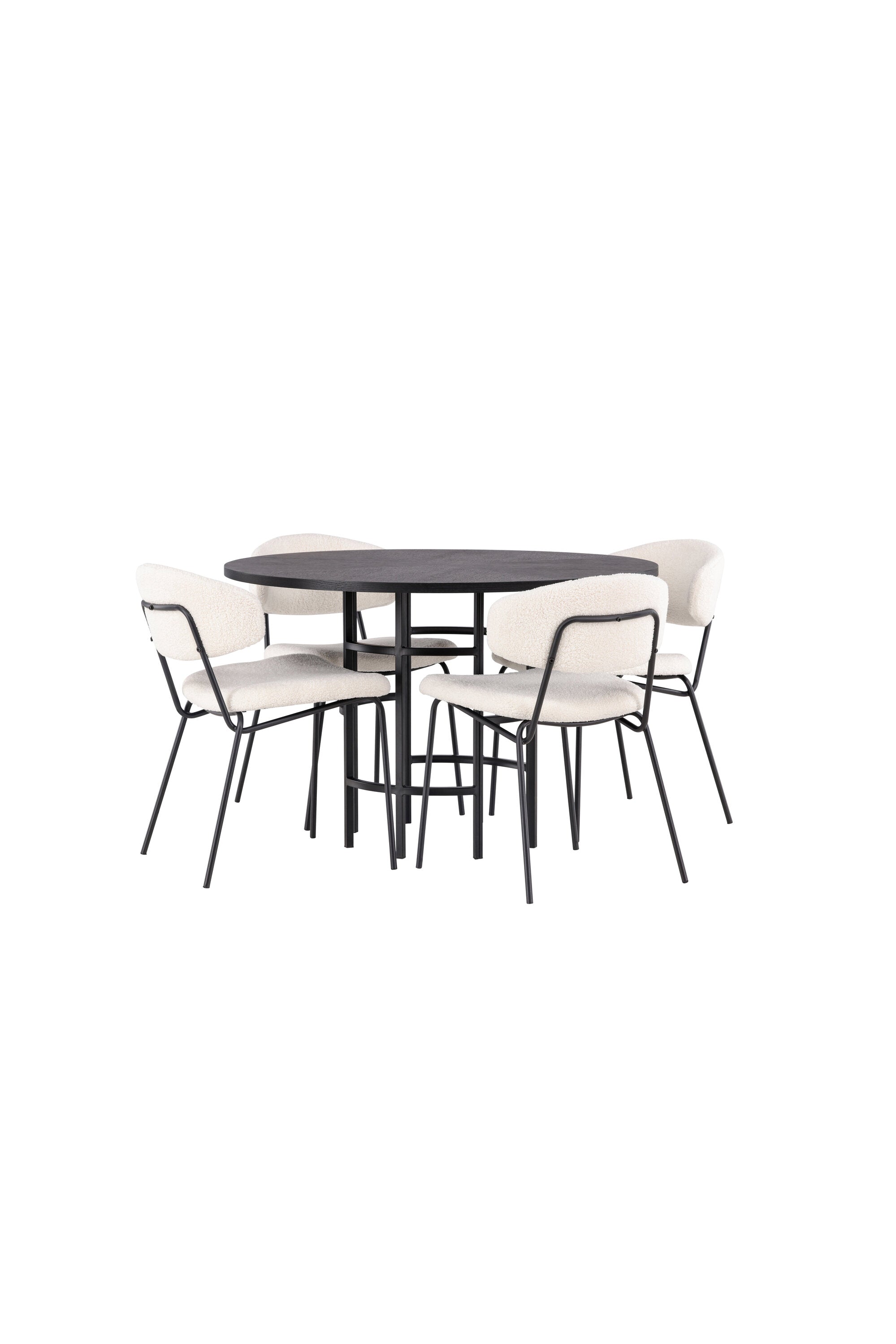 Esszimmerset Copenhagen + Chico ⌀115cm/4St. in Weiss / Schwarz präsentiert im Onlineshop von KAQTU Design AG. Esszimmerset ist von Venture Home