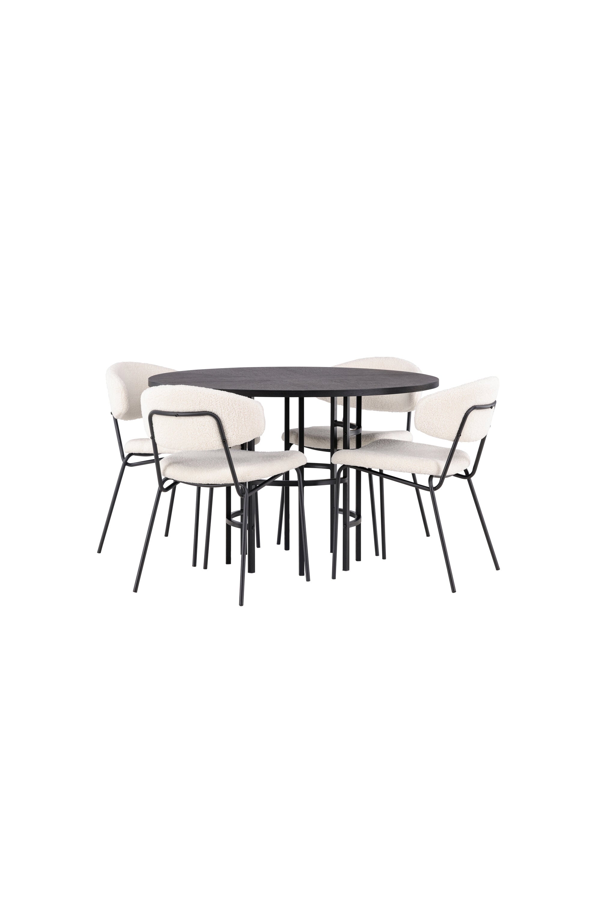 Esszimmerset Copenhagen + Chico ⌀115cm/4St. in Weiss / Schwarz präsentiert im Onlineshop von KAQTU Design AG. Esszimmerset ist von Venture Home