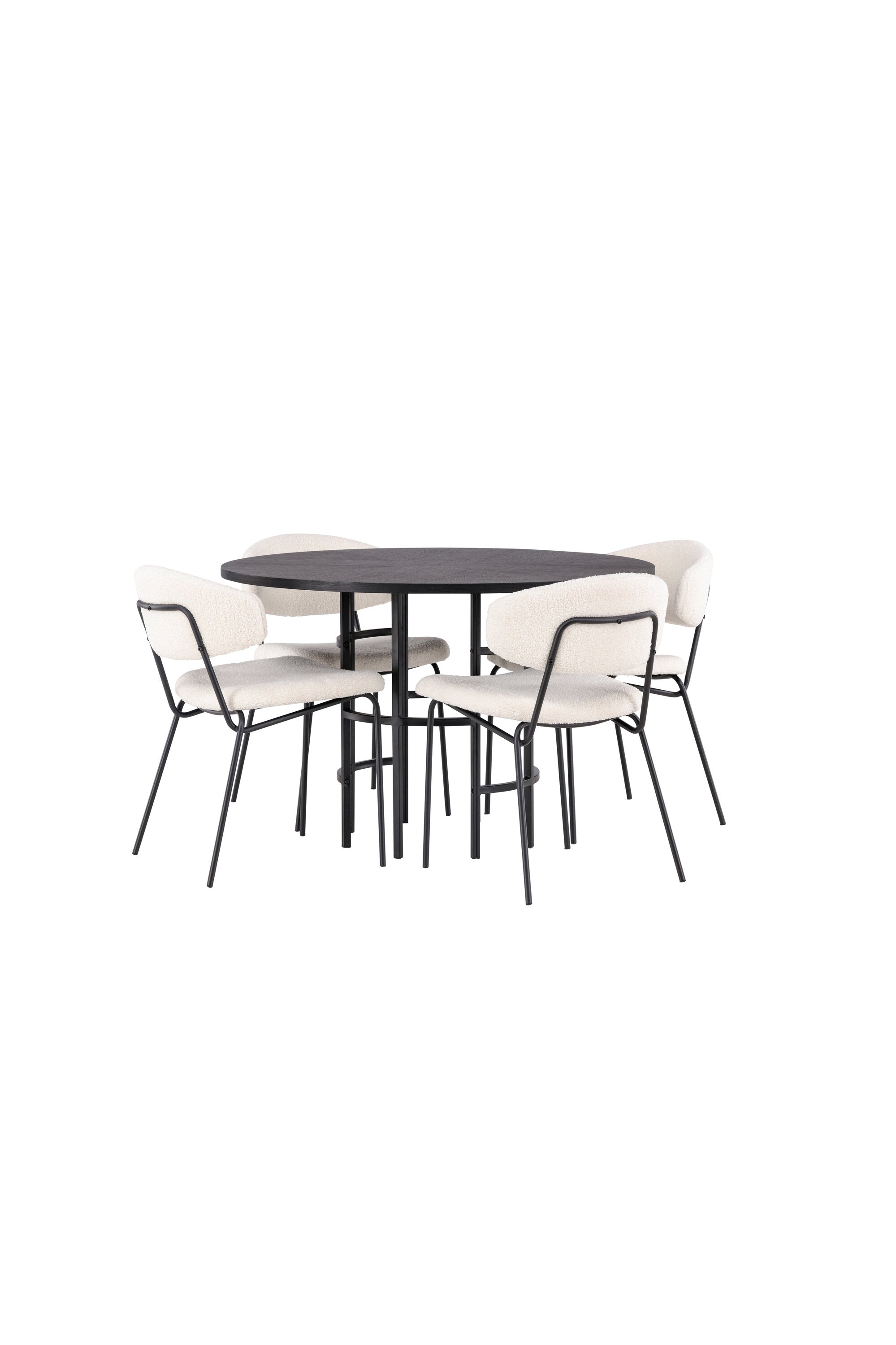 Esszimmerset Copenhagen + Chico ⌀115cm/4St. in Weiss / Schwarz präsentiert im Onlineshop von KAQTU Design AG. Esszimmerset ist von Venture Home
