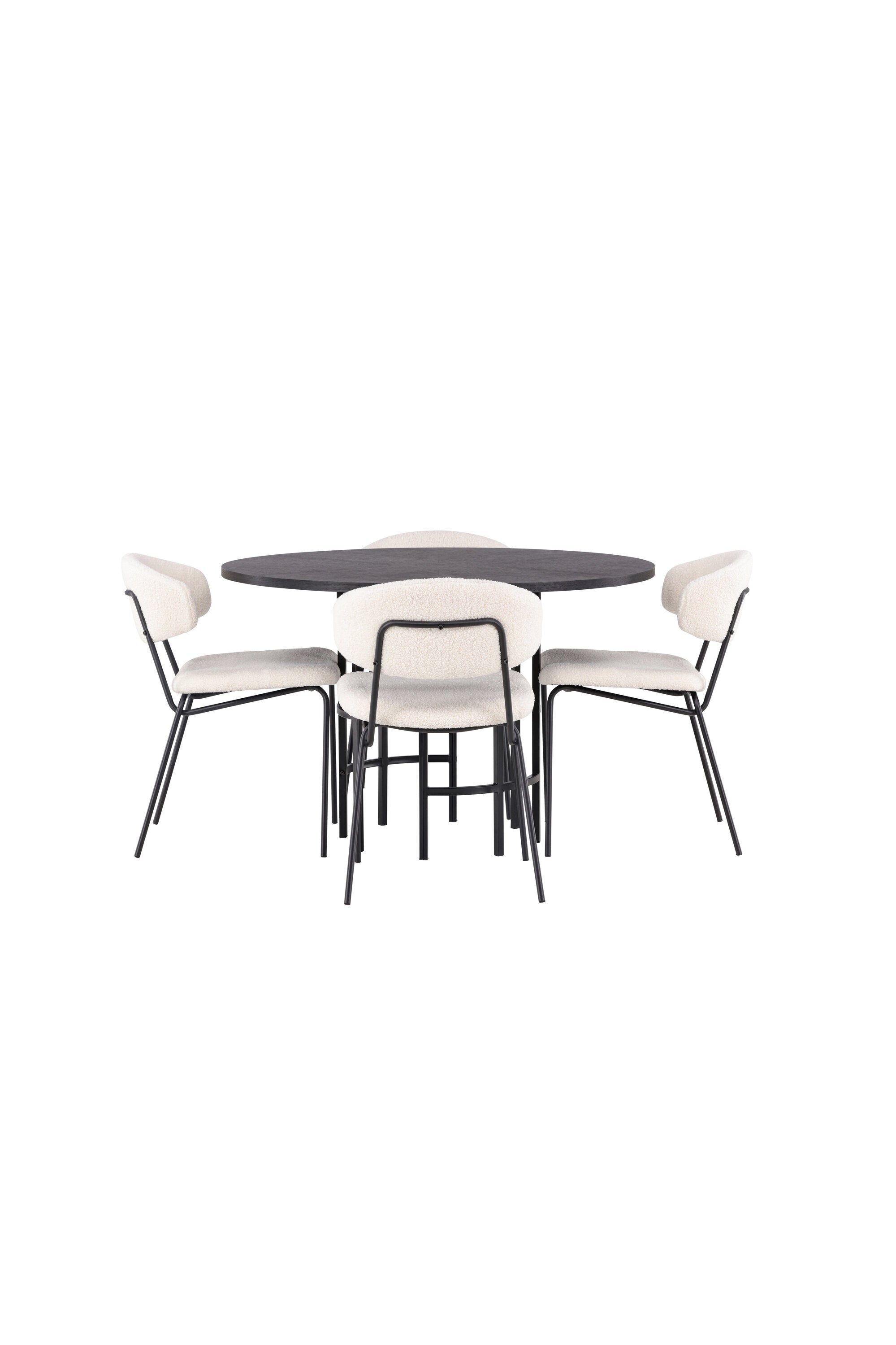 Esszimmerset Copenhagen + Chico ⌀115cm/4St. in Weiss / Schwarz präsentiert im Onlineshop von KAQTU Design AG. Esszimmerset ist von Venture Home