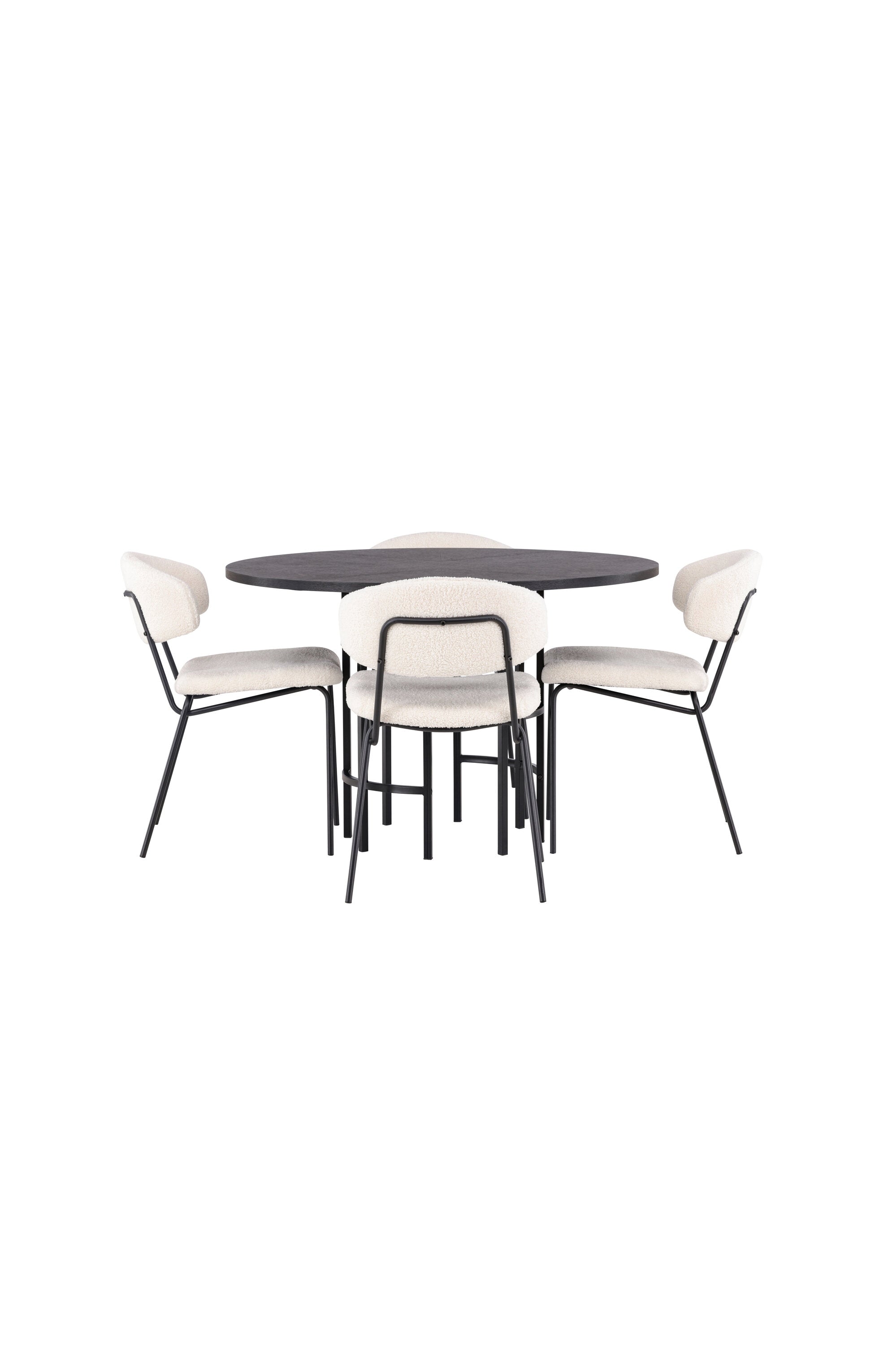 Esszimmerset Copenhagen + Chico ⌀115cm/4St. in Weiss / Schwarz präsentiert im Onlineshop von KAQTU Design AG. Esszimmerset ist von Venture Home