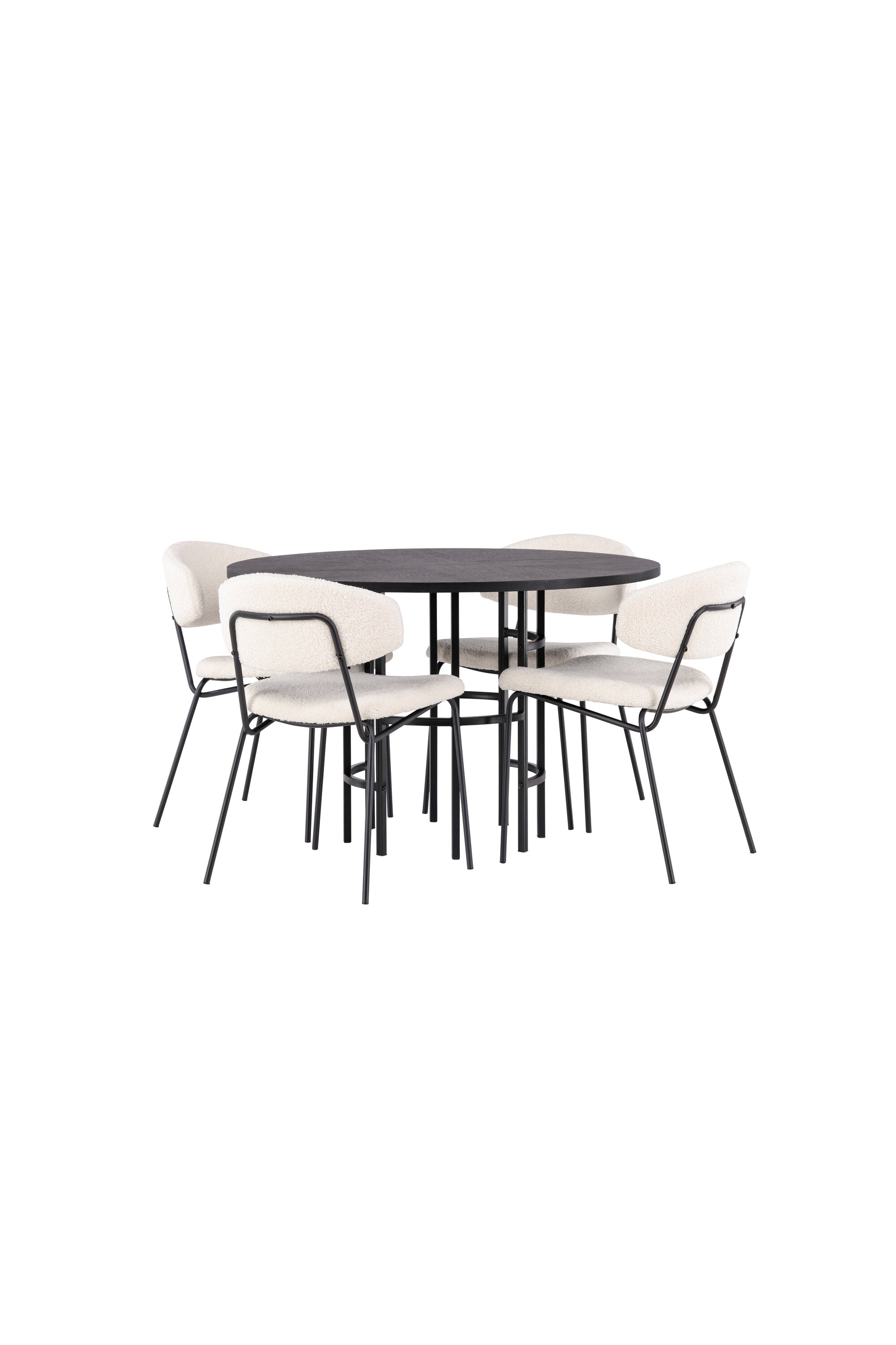 Esszimmerset Copenhagen + Chico ⌀115cm/4St. in Weiss / Schwarz präsentiert im Onlineshop von KAQTU Design AG. Esszimmerset ist von Venture Home