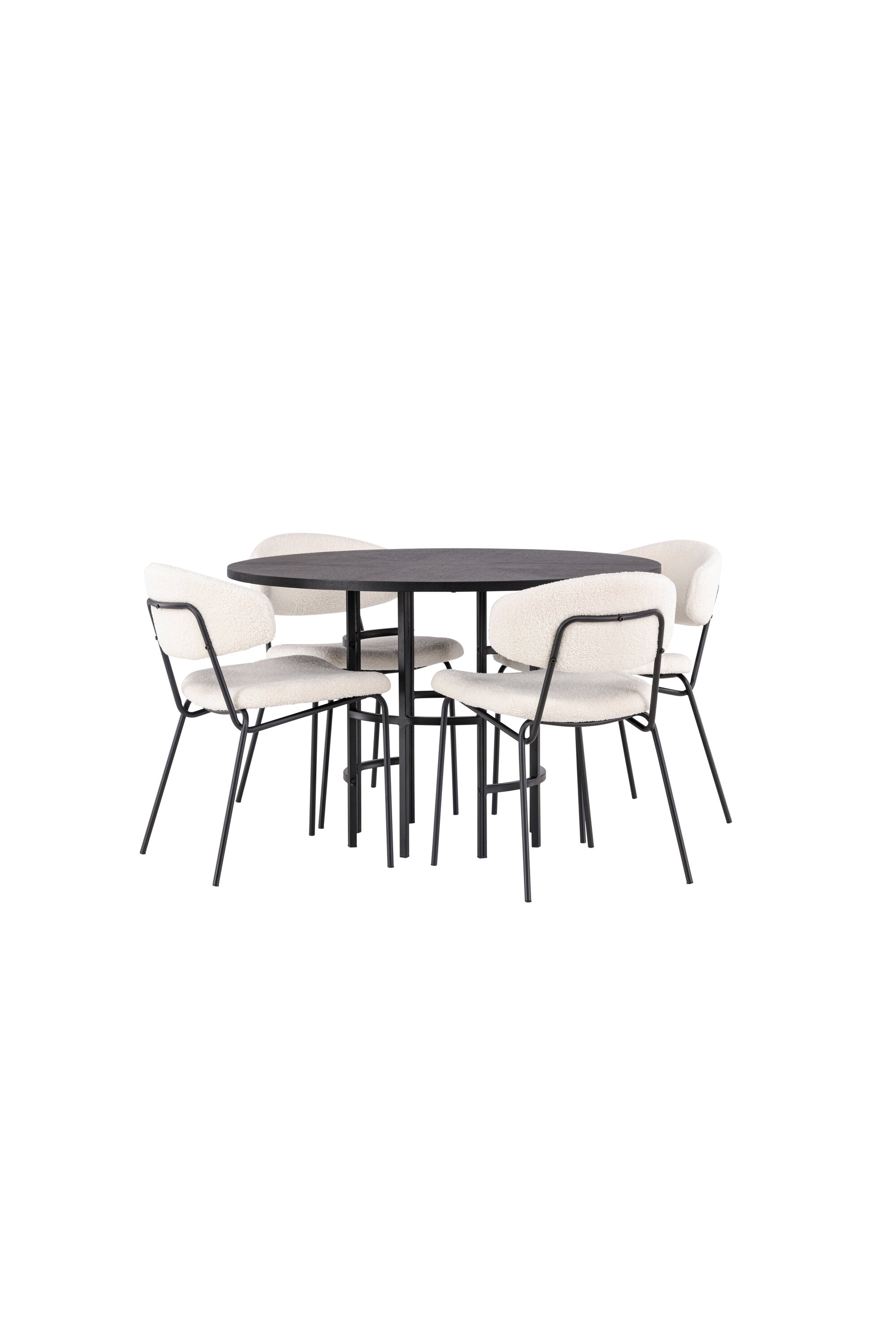 Esszimmerset Copenhagen + Chico ⌀115cm/4St. in Weiss / Schwarz präsentiert im Onlineshop von KAQTU Design AG. Esszimmerset ist von Venture Home