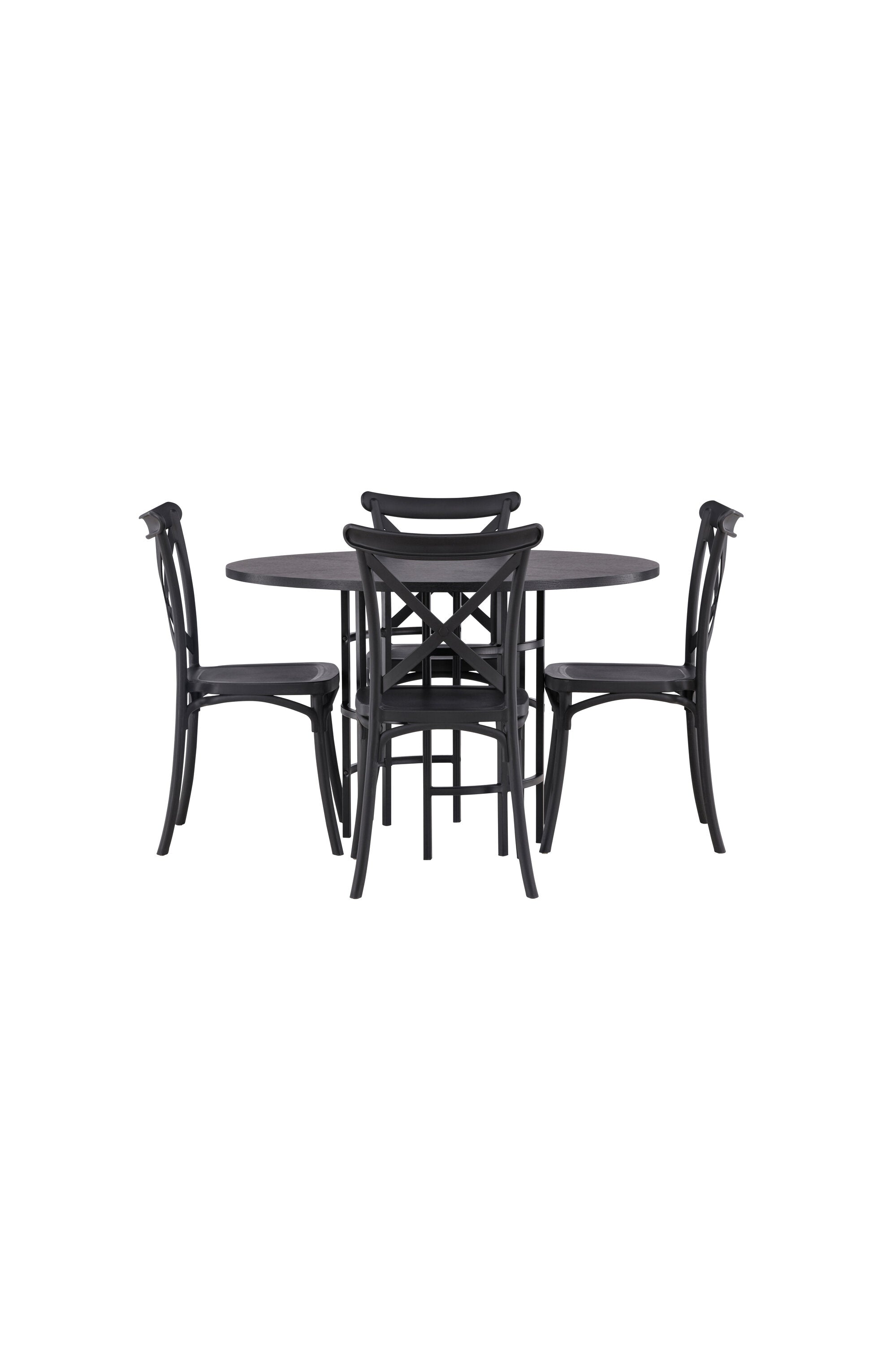 Esszimmerset Copenhagen + Crosett ⌀115cm/4St. in Schwarz präsentiert im Onlineshop von KAQTU Design AG. Esszimmerset ist von Venture Home