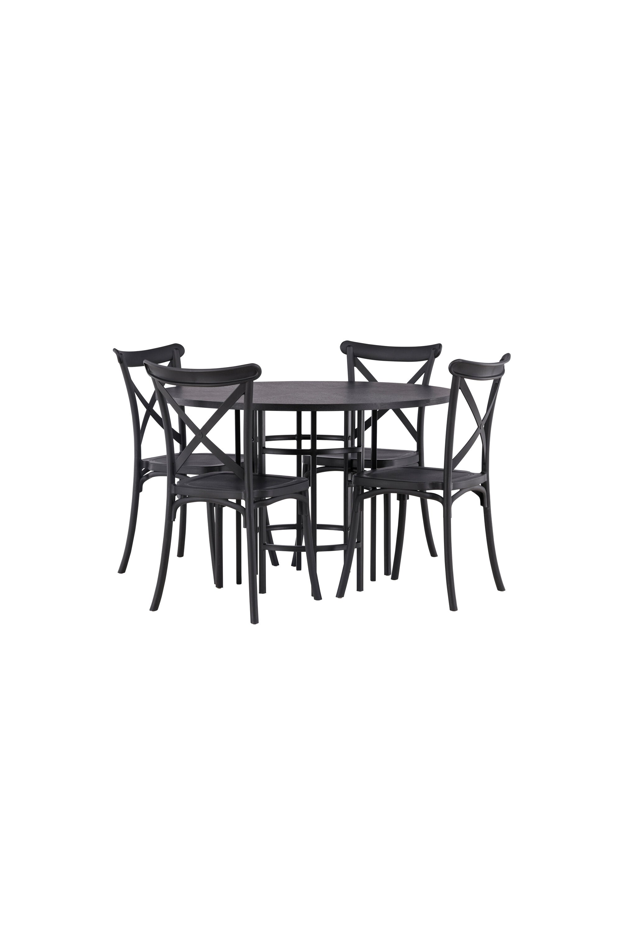Esszimmerset Copenhagen + Crosett ⌀115cm/4St. in Schwarz präsentiert im Onlineshop von KAQTU Design AG. Esszimmerset ist von Venture Home