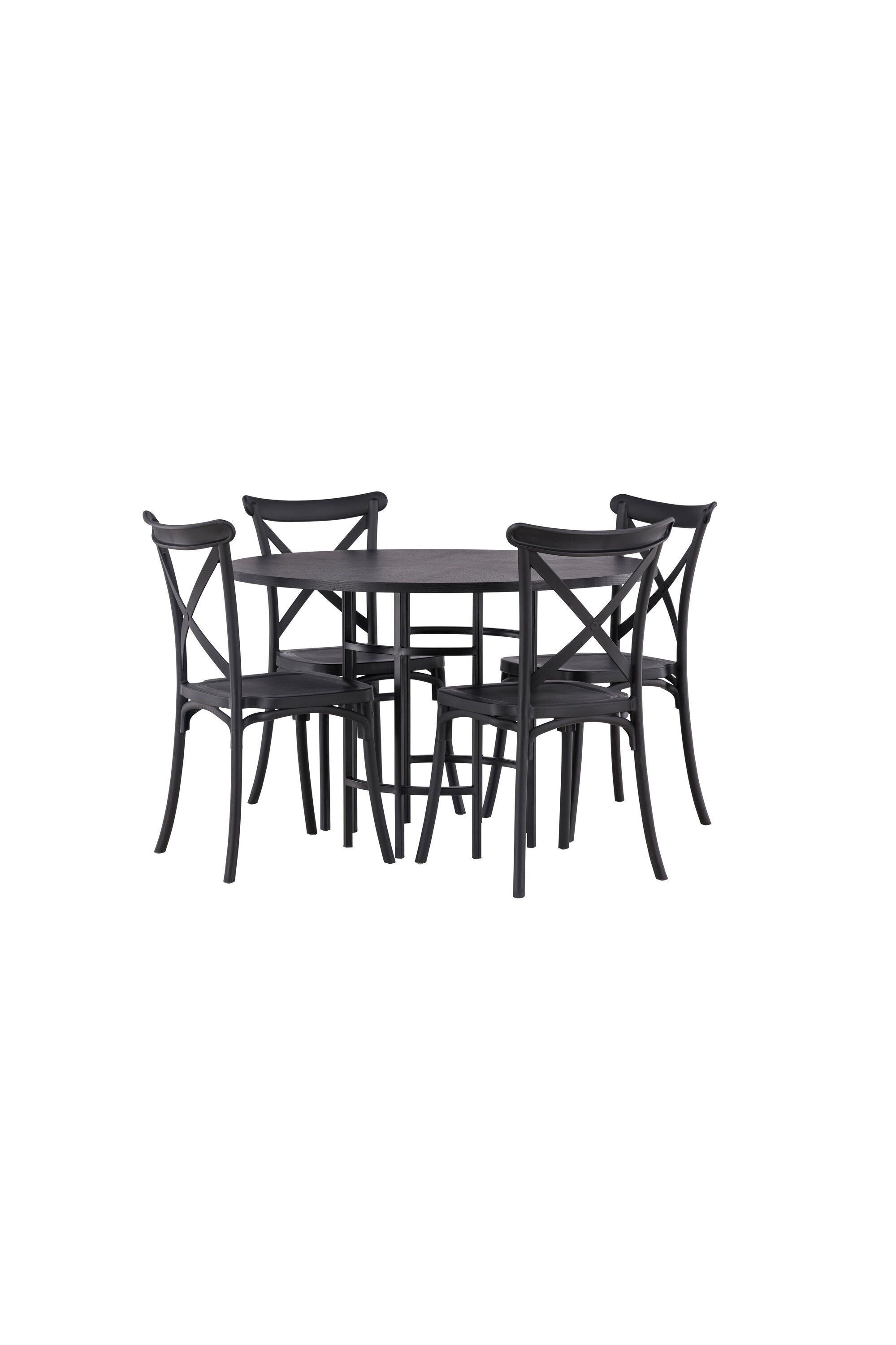 Esszimmerset Copenhagen + Crosett ⌀115cm/4St. in Schwarz präsentiert im Onlineshop von KAQTU Design AG. Esszimmerset ist von Venture Home