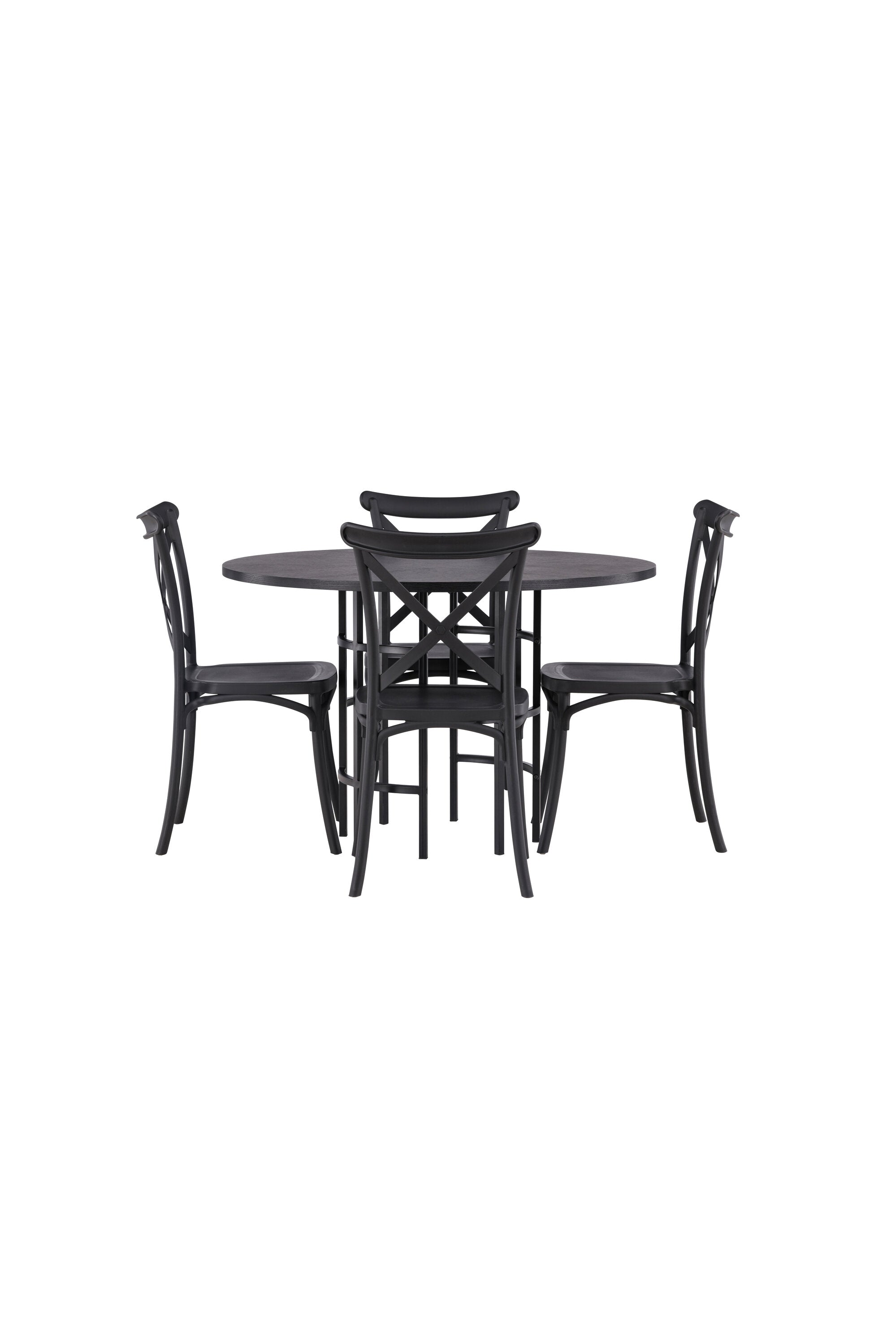 Esszimmerset Copenhagen + Crosett ⌀115cm/4St. in Schwarz präsentiert im Onlineshop von KAQTU Design AG. Esszimmerset ist von Venture Home