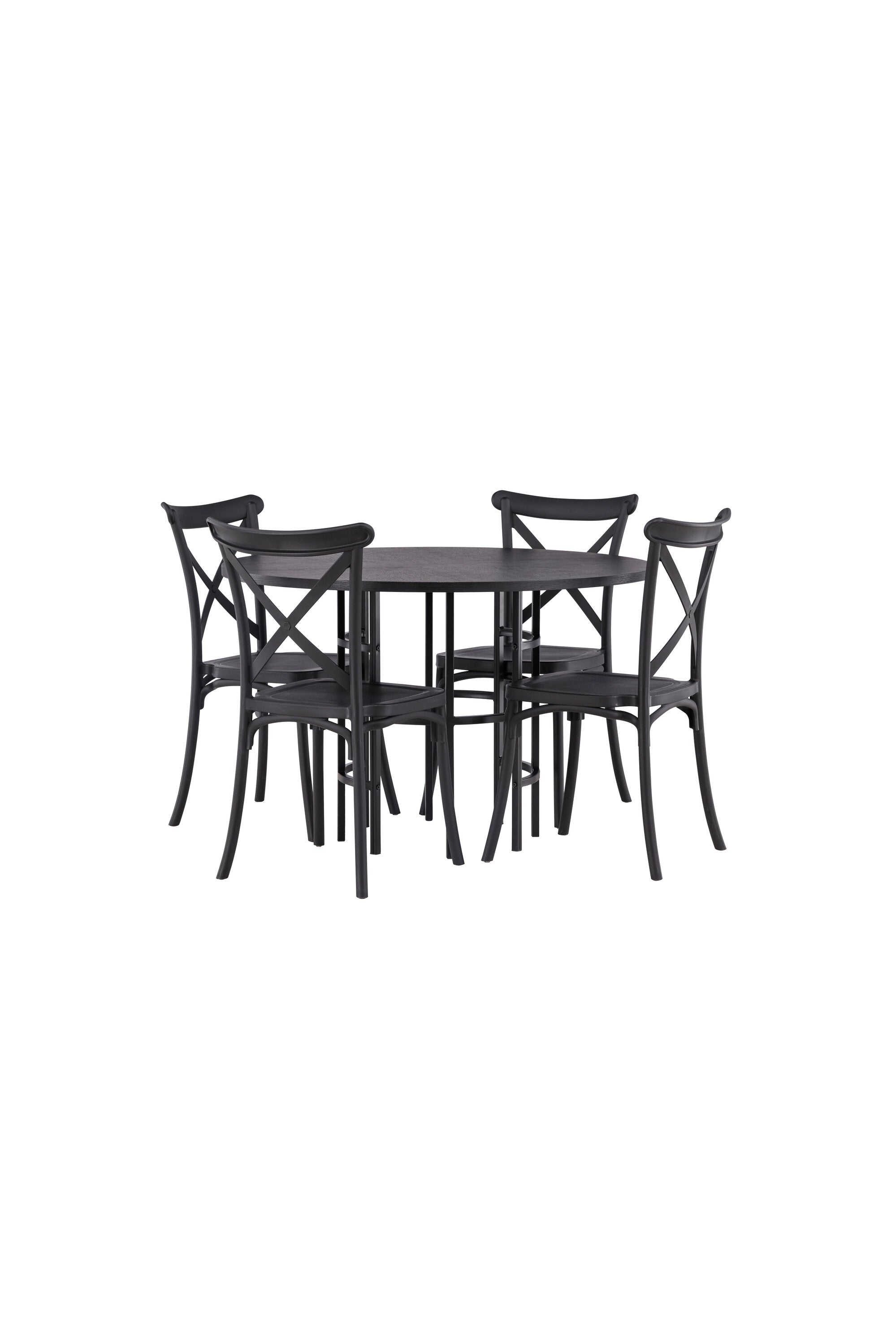 Esszimmerset Copenhagen + Crosett ⌀115cm/4St. in Schwarz präsentiert im Onlineshop von KAQTU Design AG. Esszimmerset ist von Venture Home