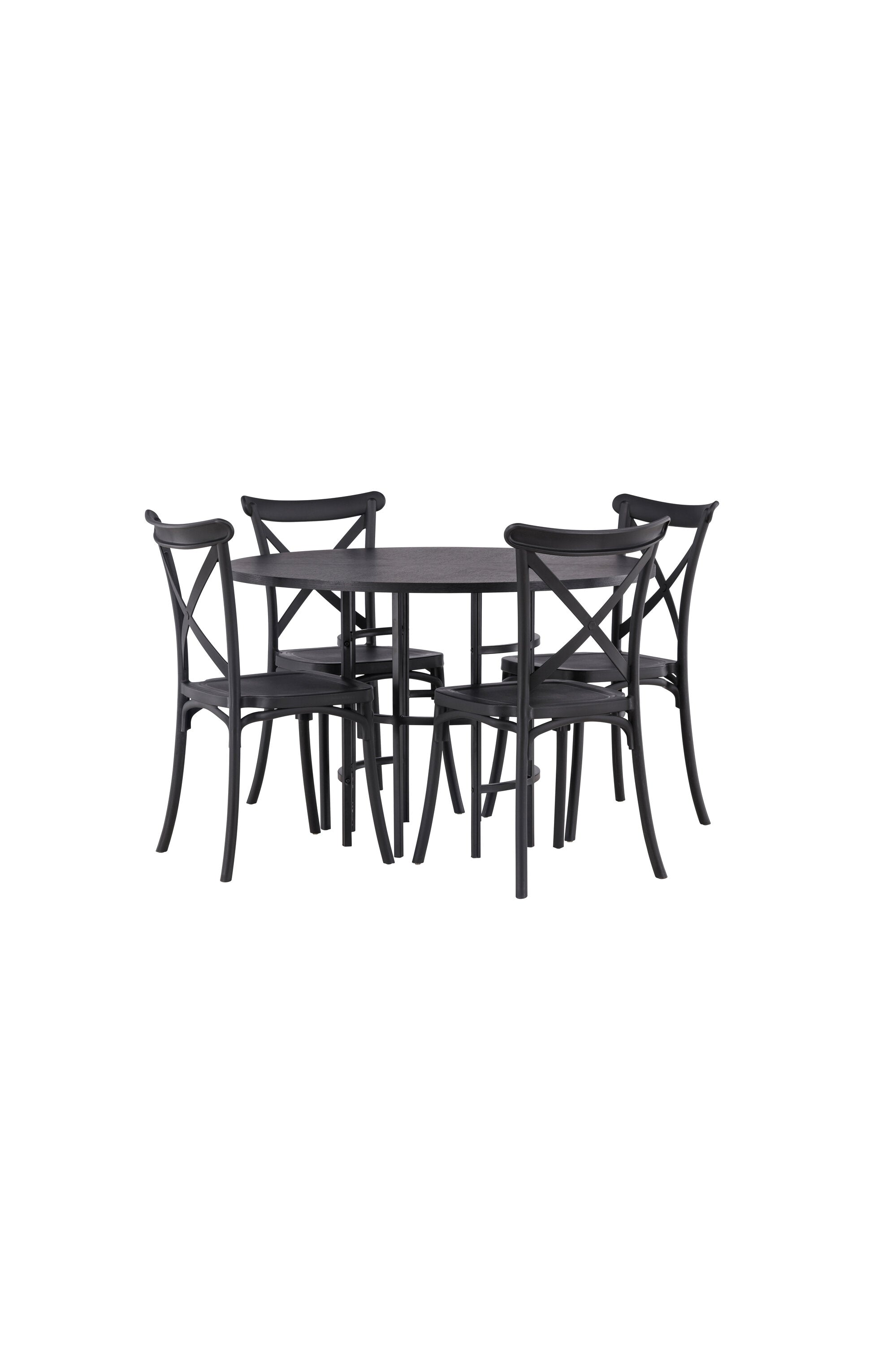Esszimmerset Copenhagen + Crosett ⌀115cm/4St. in Schwarz präsentiert im Onlineshop von KAQTU Design AG. Esszimmerset ist von Venture Home