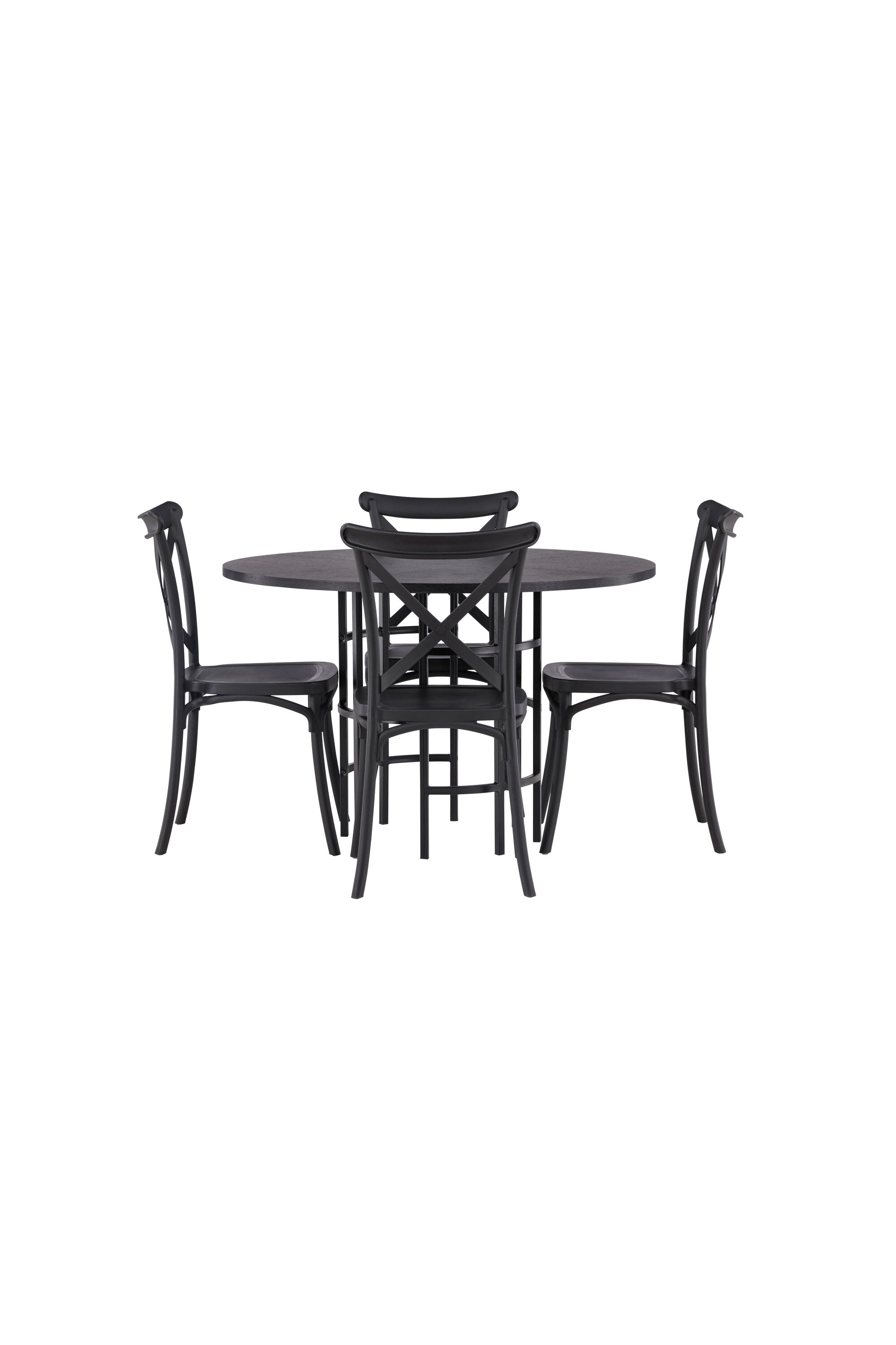Esszimmerset Copenhagen + Crosett ⌀115cm/4St. in Schwarz präsentiert im Onlineshop von KAQTU Design AG. Esszimmerset ist von Venture Home