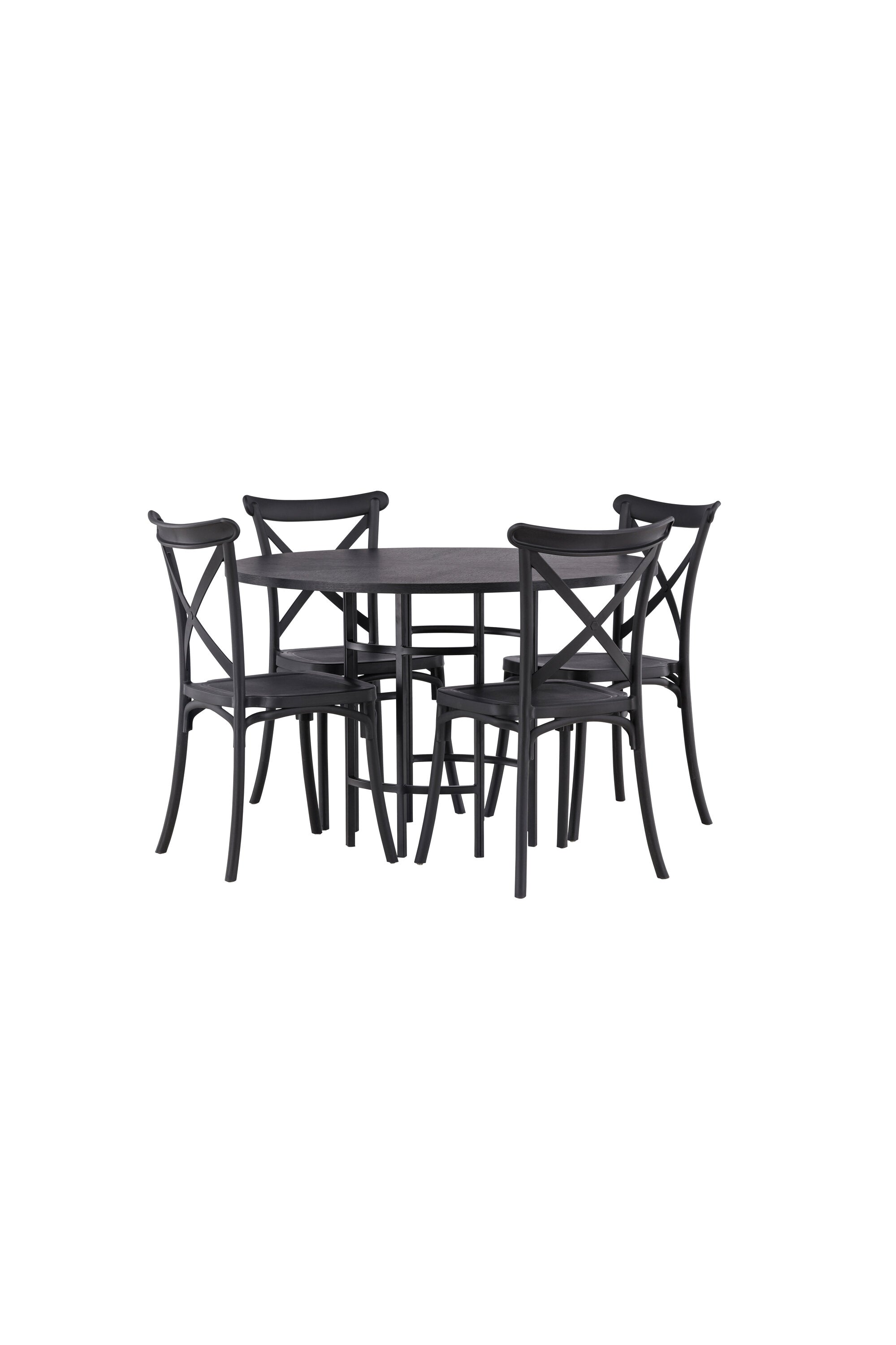 Esszimmerset Copenhagen + Crosett ⌀115cm/4St. in Schwarz präsentiert im Onlineshop von KAQTU Design AG. Esszimmerset ist von Venture Home