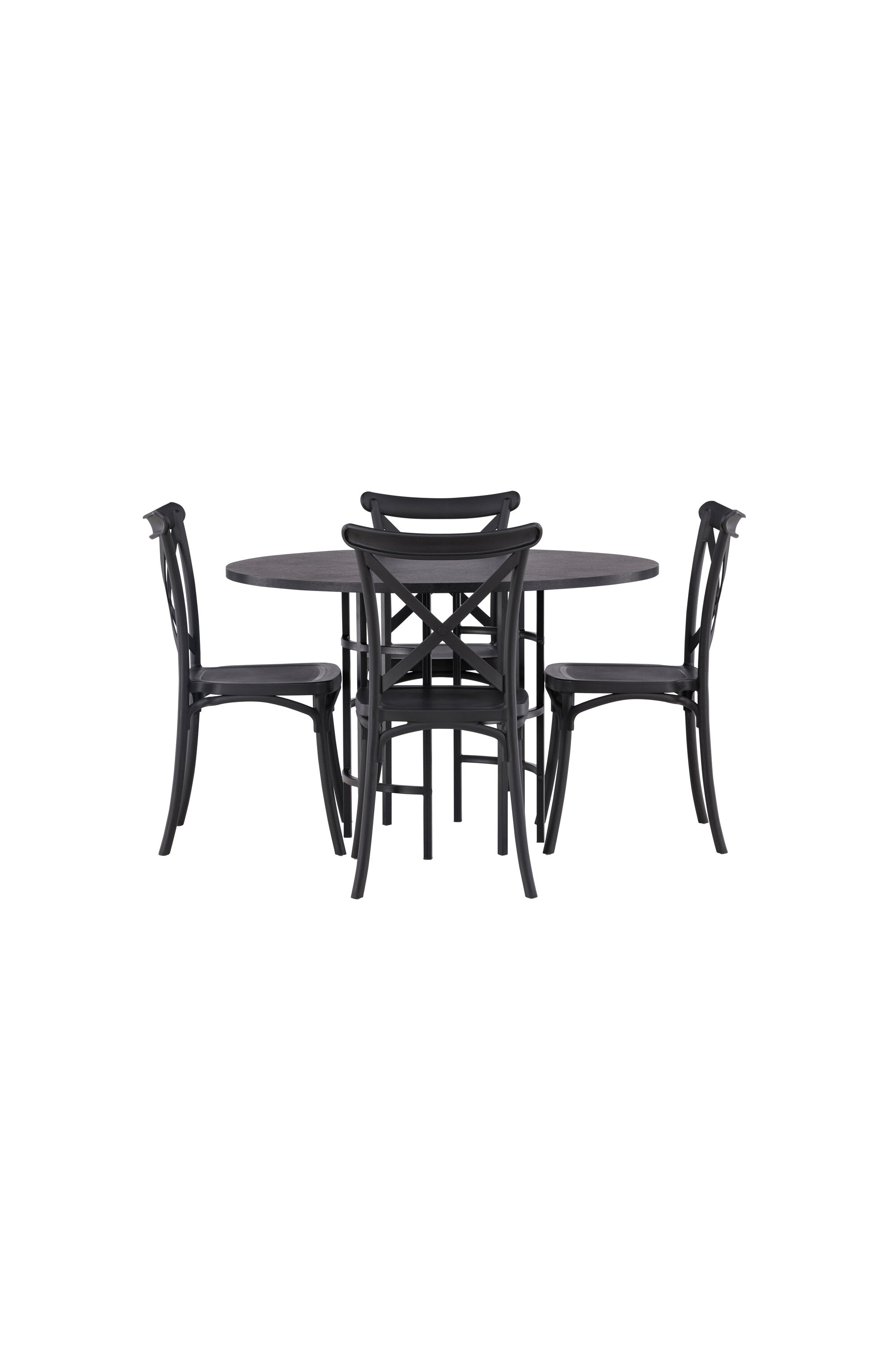 Esszimmerset Copenhagen + Crosett ⌀115cm/4St. in Schwarz präsentiert im Onlineshop von KAQTU Design AG. Esszimmerset ist von Venture Home