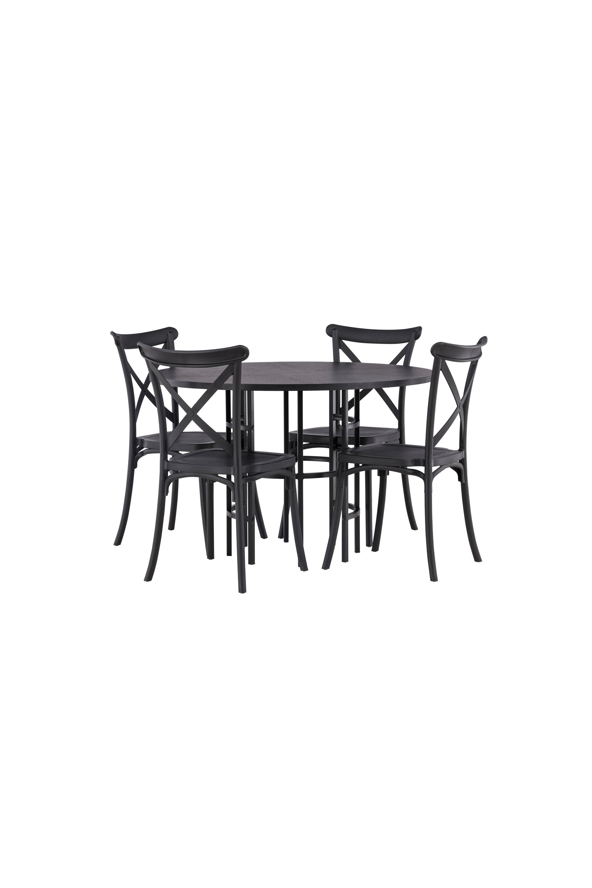 Esszimmerset Copenhagen + Crosett ⌀115cm/4St. in Schwarz präsentiert im Onlineshop von KAQTU Design AG. Esszimmerset ist von Venture Home