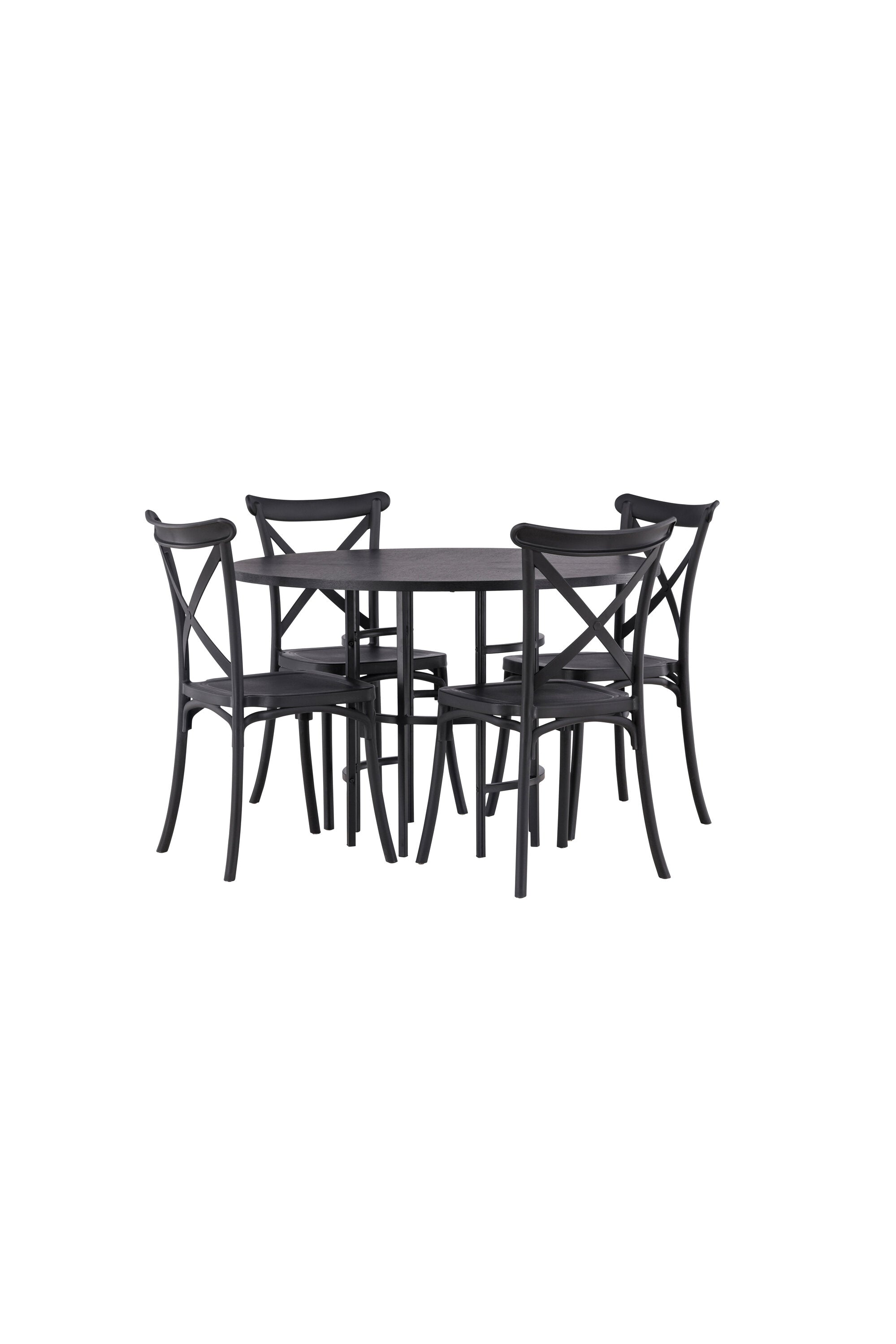 Esszimmerset Copenhagen + Crosett ⌀115cm/4St. in Schwarz präsentiert im Onlineshop von KAQTU Design AG. Esszimmerset ist von Venture Home
