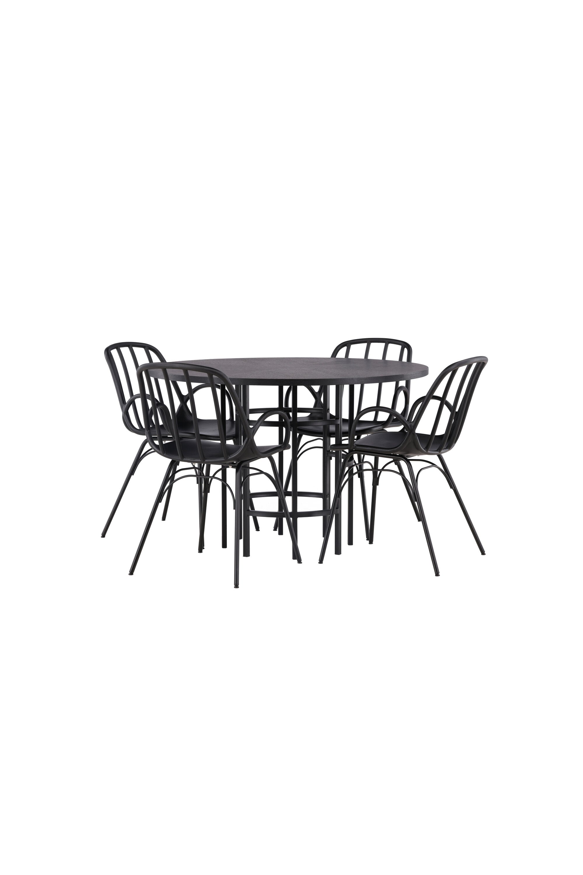 Copenhagen Esszimmerset + Dyrön ⌀115cm/4St. in Schwarz präsentiert im Onlineshop von KAQTU Design AG. Esszimmerset ist von Venture Home