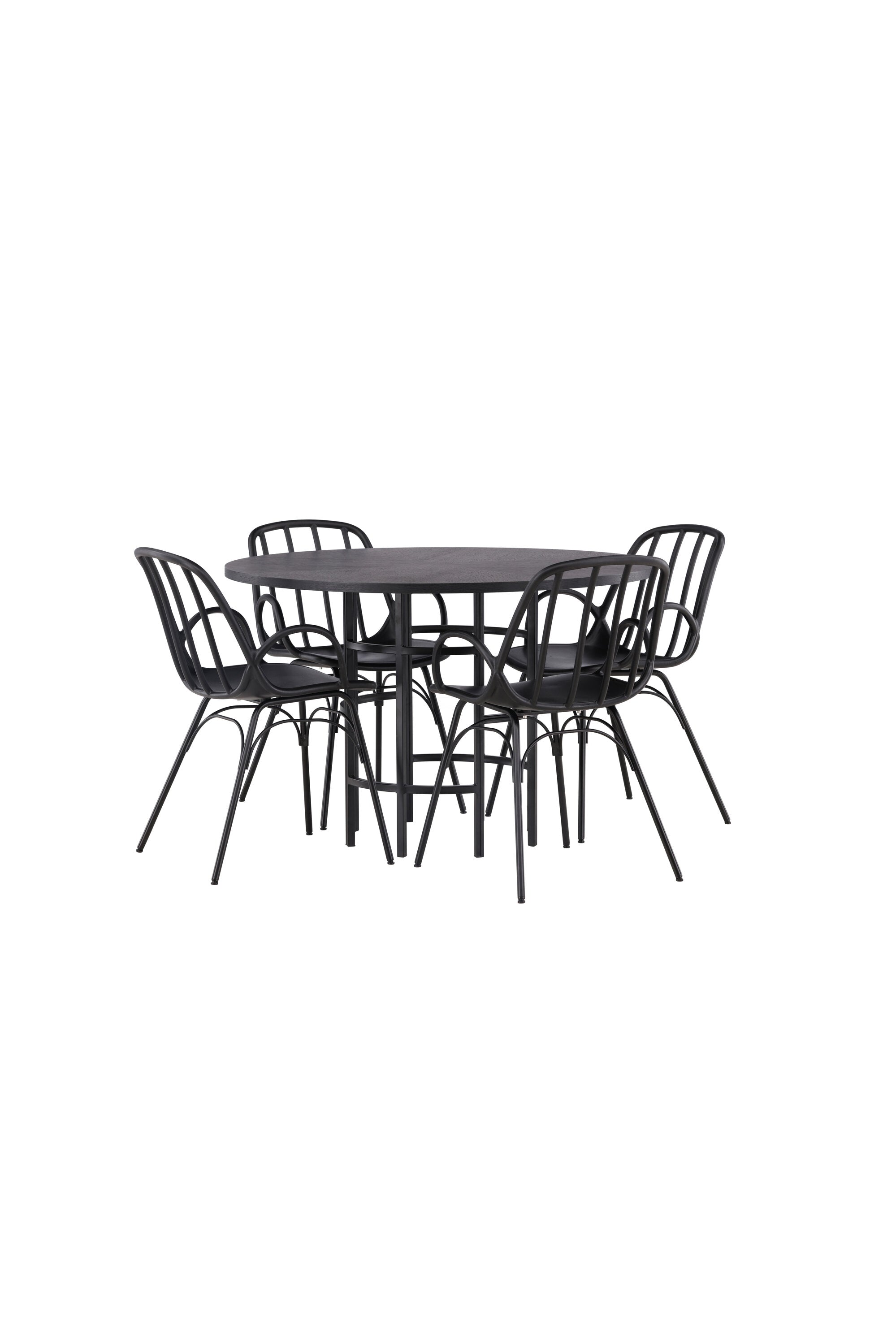 Copenhagen Esszimmerset + Dyrön ⌀115cm/4St. in Schwarz präsentiert im Onlineshop von KAQTU Design AG. Esszimmerset ist von Venture Home