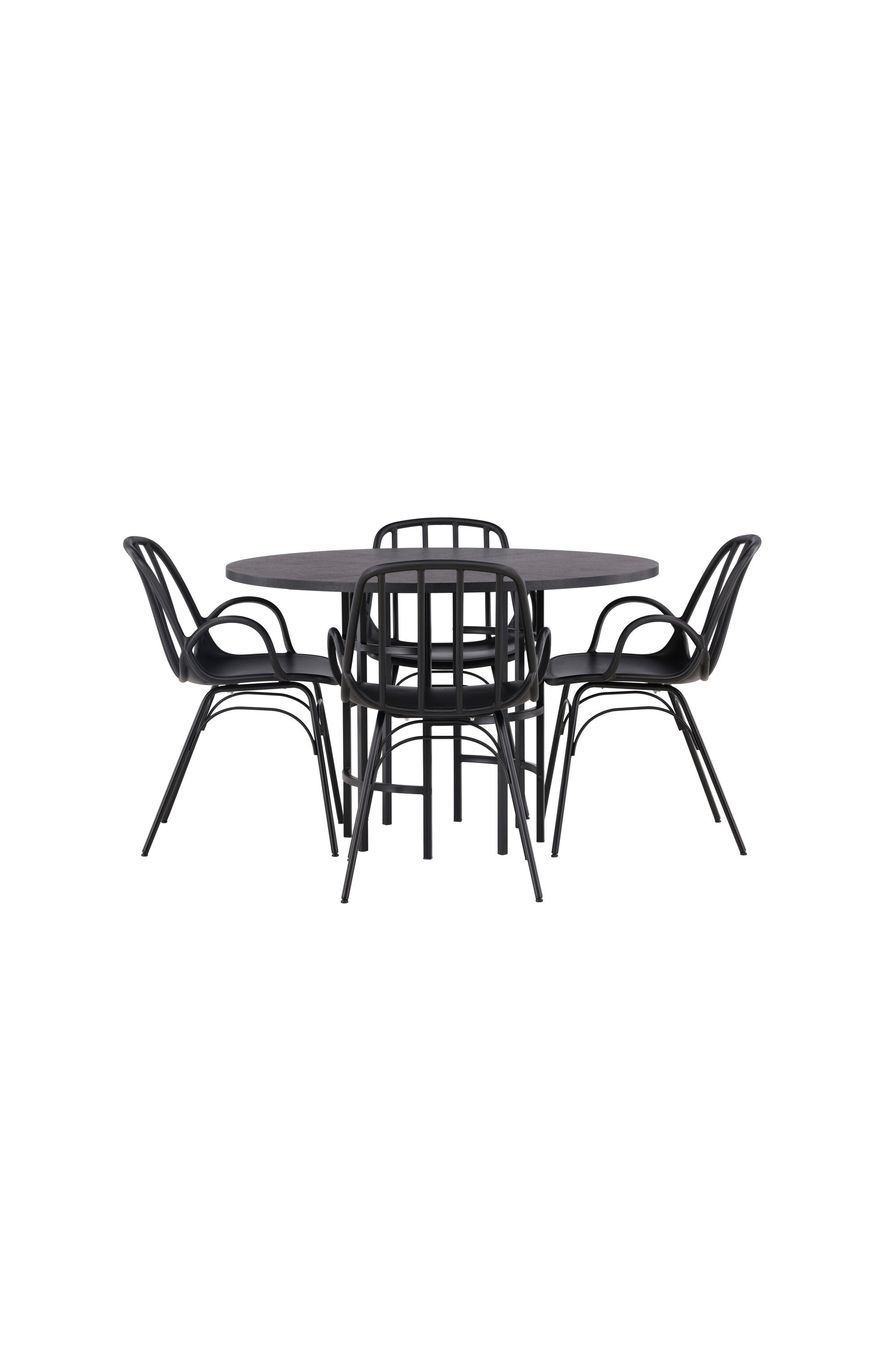 Copenhagen Esszimmerset + Dyrön ⌀115cm/4St. in Schwarz präsentiert im Onlineshop von KAQTU Design AG. Esszimmerset ist von Venture Home