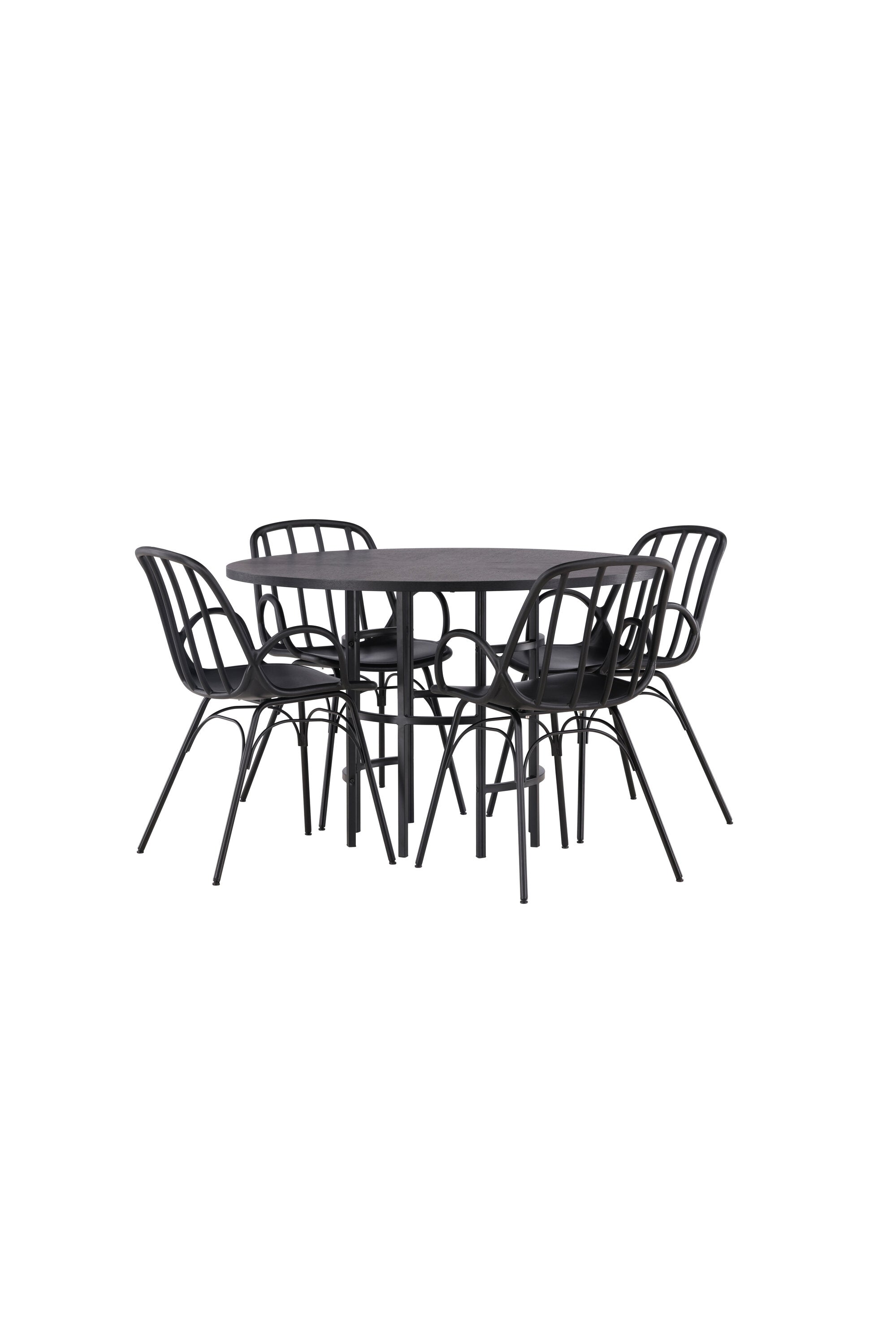 Copenhagen Esszimmerset + Dyrön ⌀115cm/4St. in Schwarz präsentiert im Onlineshop von KAQTU Design AG. Esszimmerset ist von Venture Home