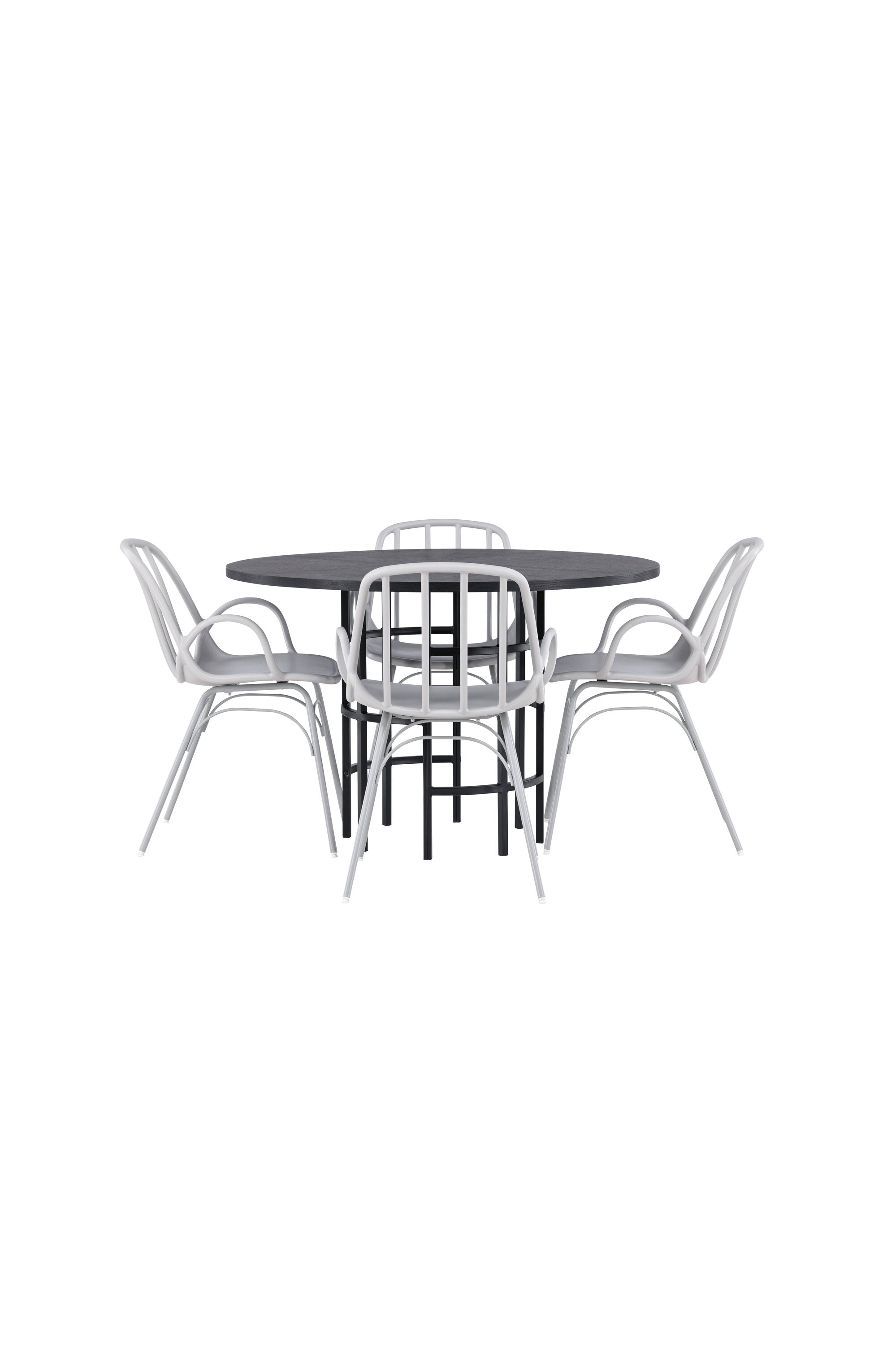 Copenhagen Esszimmerset + Dyrön ⌀115cm/4St. in Greige präsentiert im Onlineshop von KAQTU Design AG. Esszimmerset ist von Venture Home