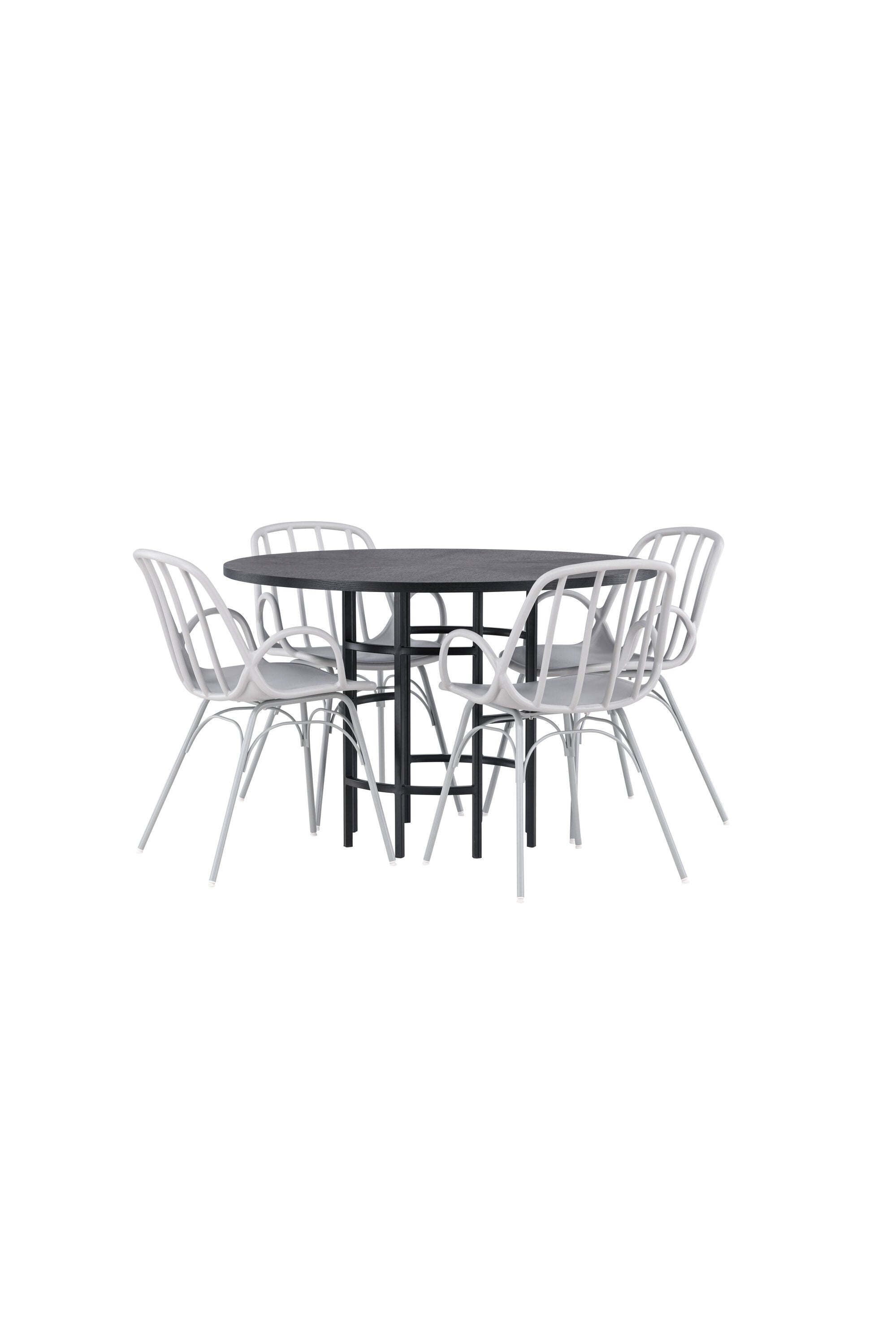 Copenhagen Esszimmerset + Dyrön ⌀115cm/4St. in Greige präsentiert im Onlineshop von KAQTU Design AG. Esszimmerset ist von Venture Home