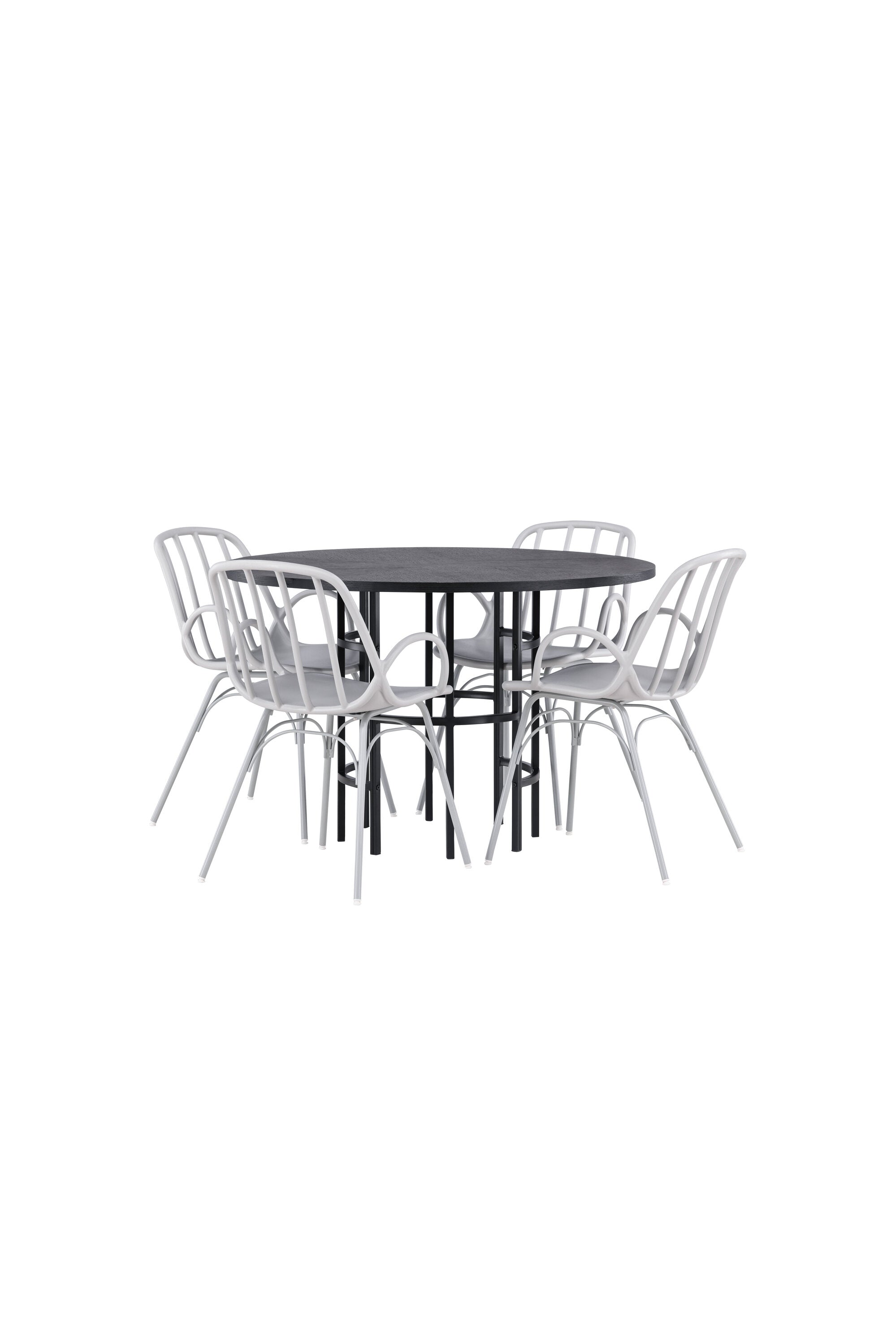 Copenhagen Esszimmerset + Dyrön ⌀115cm/4St. in Greige präsentiert im Onlineshop von KAQTU Design AG. Esszimmerset ist von Venture Home