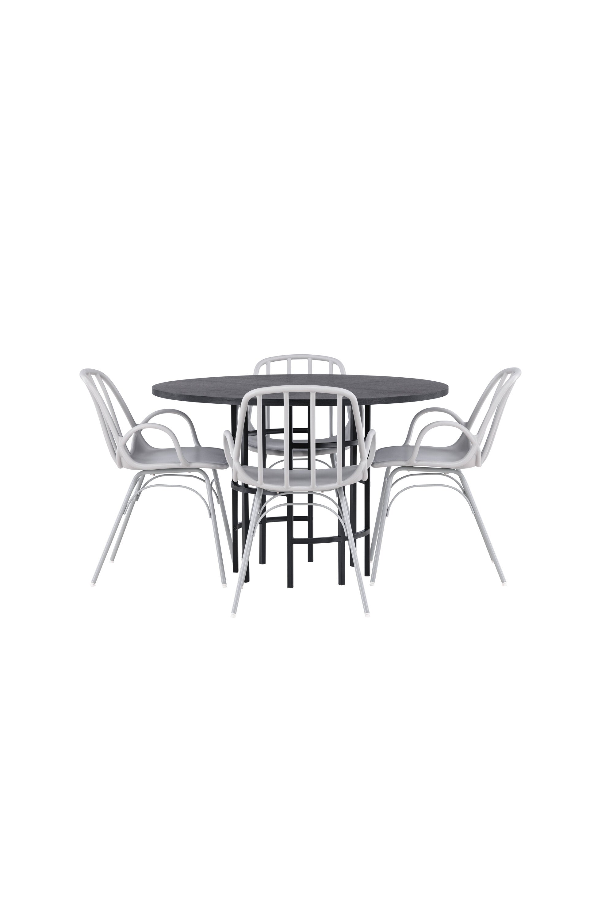 Copenhagen Esszimmerset + Dyrön ⌀115cm/4St. in Greige präsentiert im Onlineshop von KAQTU Design AG. Esszimmerset ist von Venture Home