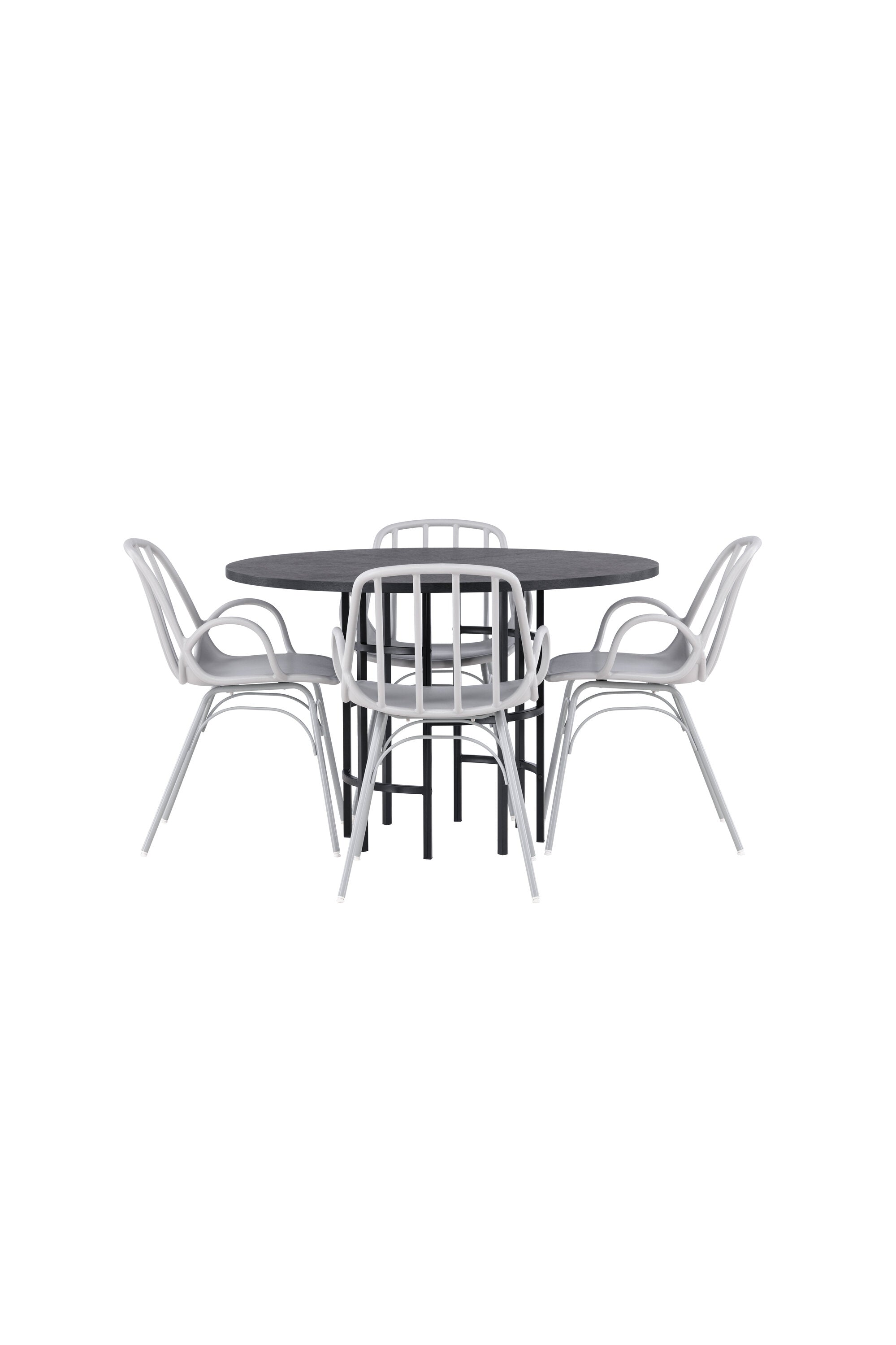 Copenhagen Esszimmerset + Dyrön ⌀115cm/4St. in Greige präsentiert im Onlineshop von KAQTU Design AG. Esszimmerset ist von Venture Home