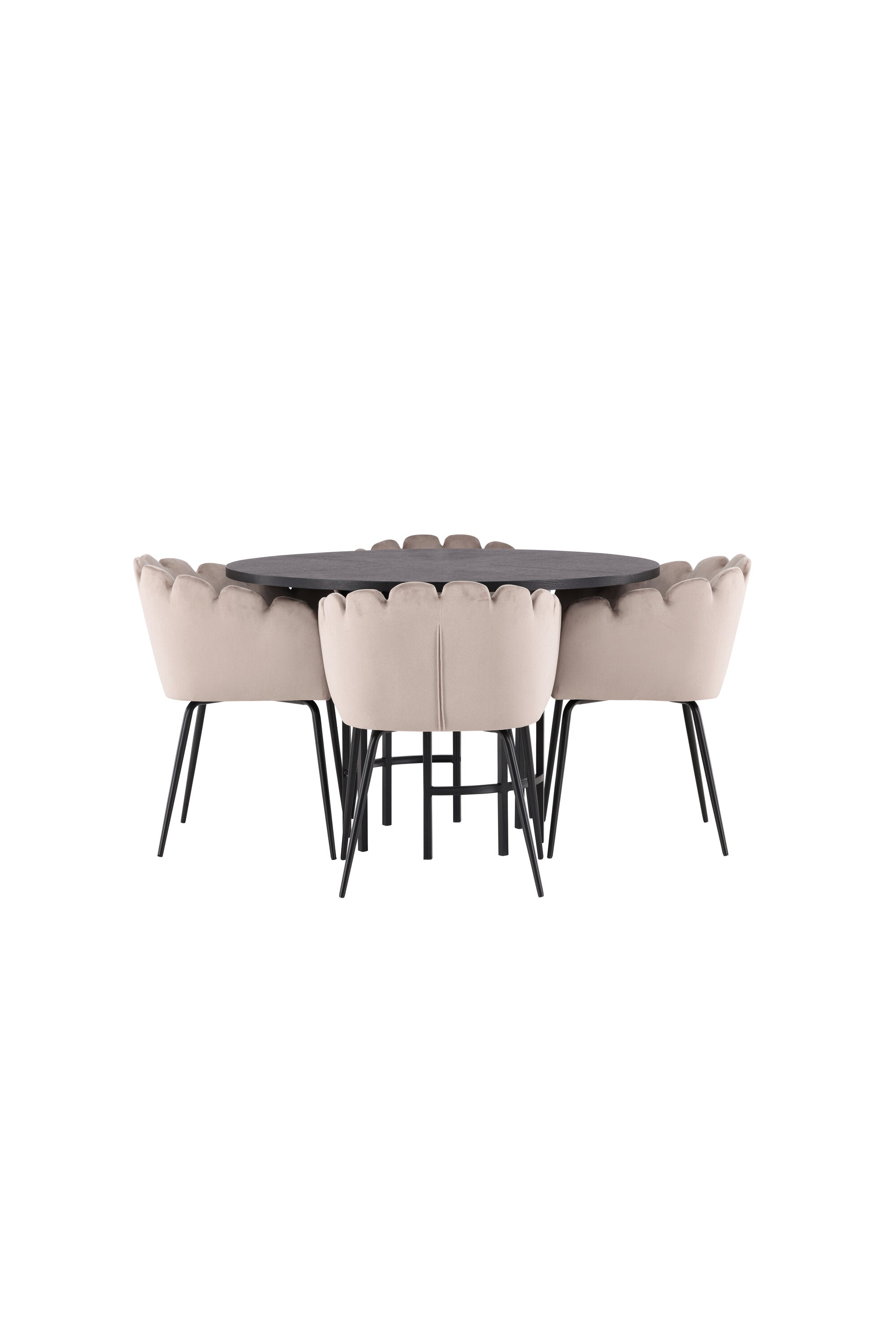Esszimmerset Copenhagen + Limhamn ⌀115cm/4St. in Schwarz / Beige präsentiert im Onlineshop von KAQTU Design AG. Esszimmerset ist von Venture Home