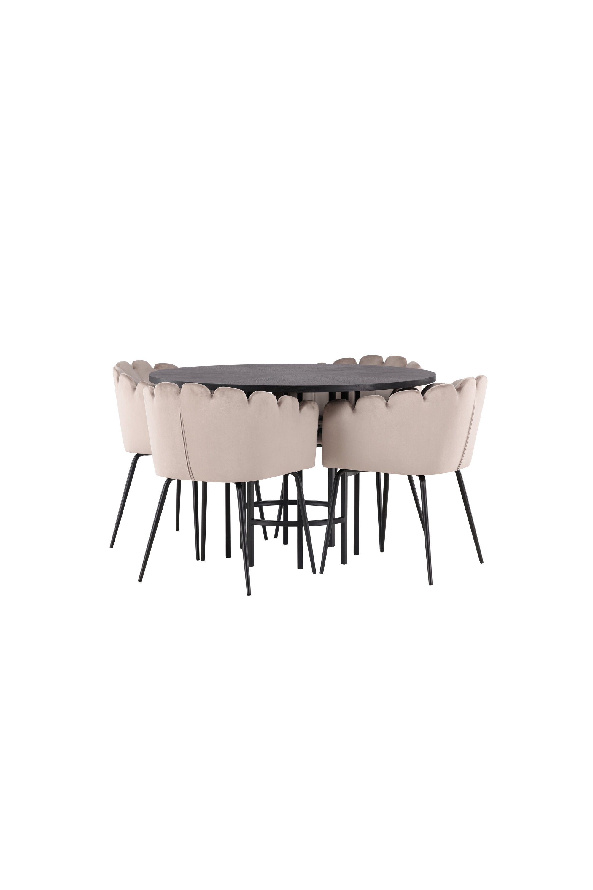 Esszimmerset Copenhagen + Limhamn ⌀115cm/4St. in Schwarz / Beige präsentiert im Onlineshop von KAQTU Design AG. Esszimmerset ist von Venture Home