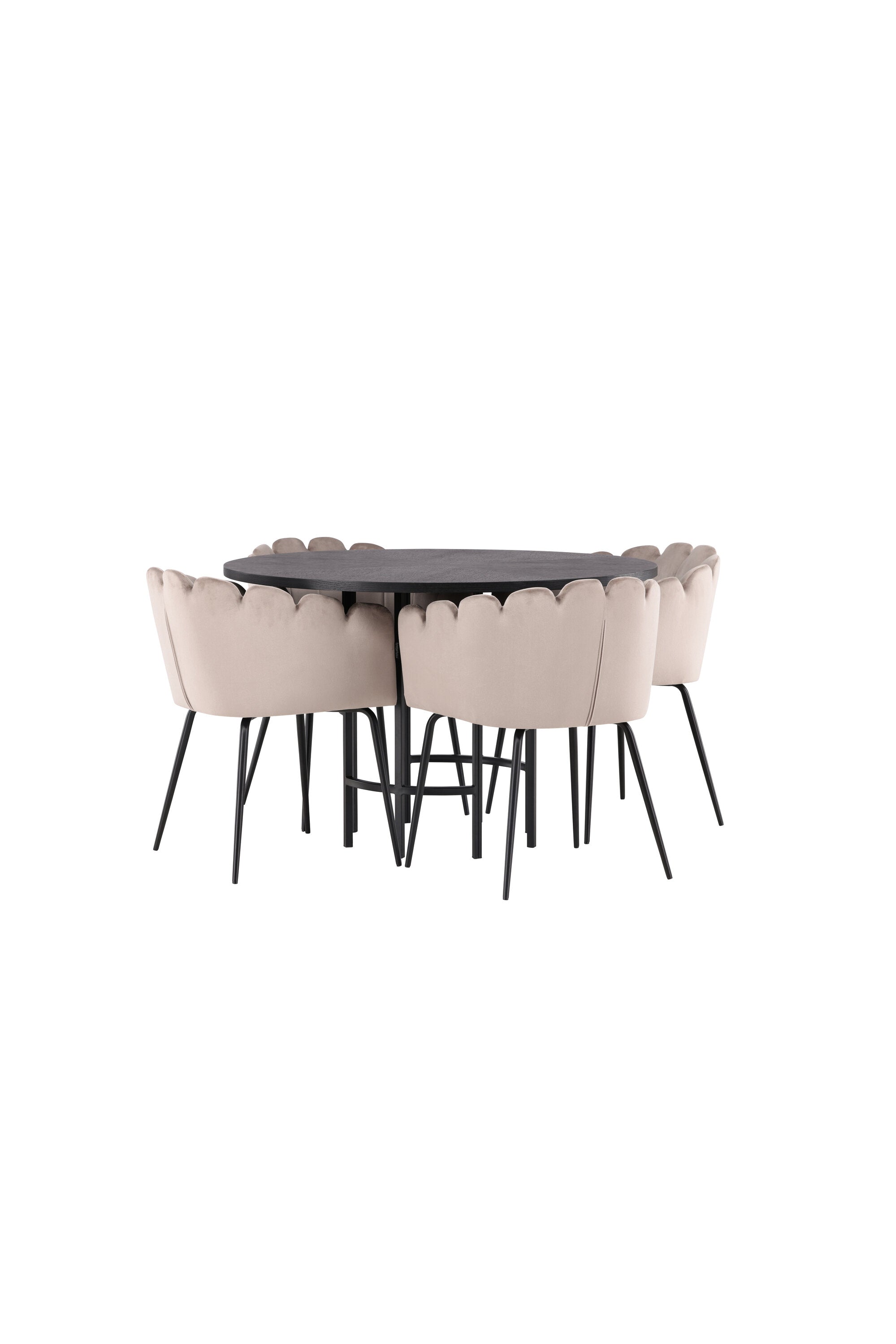 Esszimmerset Copenhagen + Limhamn ⌀115cm/4St. in Schwarz / Beige präsentiert im Onlineshop von KAQTU Design AG. Esszimmerset ist von Venture Home