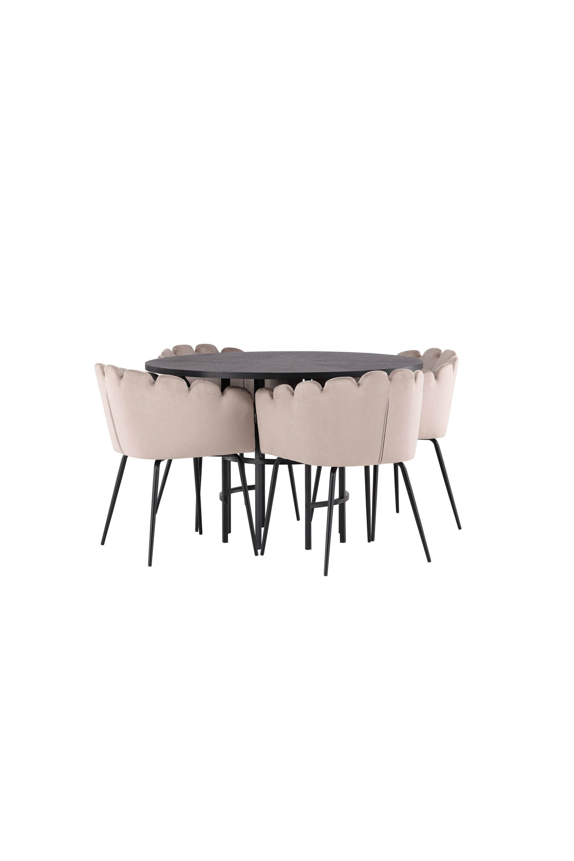 Esszimmerset Copenhagen + Limhamn ⌀115cm/4St. in Schwarz / Beige präsentiert im Onlineshop von KAQTU Design AG. Esszimmerset ist von Venture Home